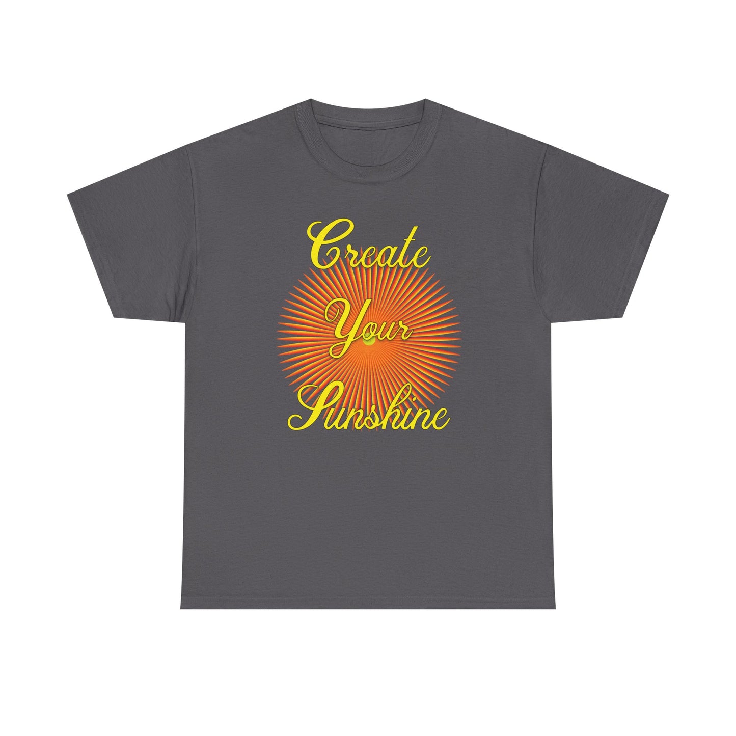 Shine Boldly β Create Your Own Sunshine in Every Step βοΈπ - Create Your Sunshine Unisex Heavy Cotton Tee, Motivational Tee, Inspirational Shirt, Casual Wear, Gift for Her, Summer Fashion