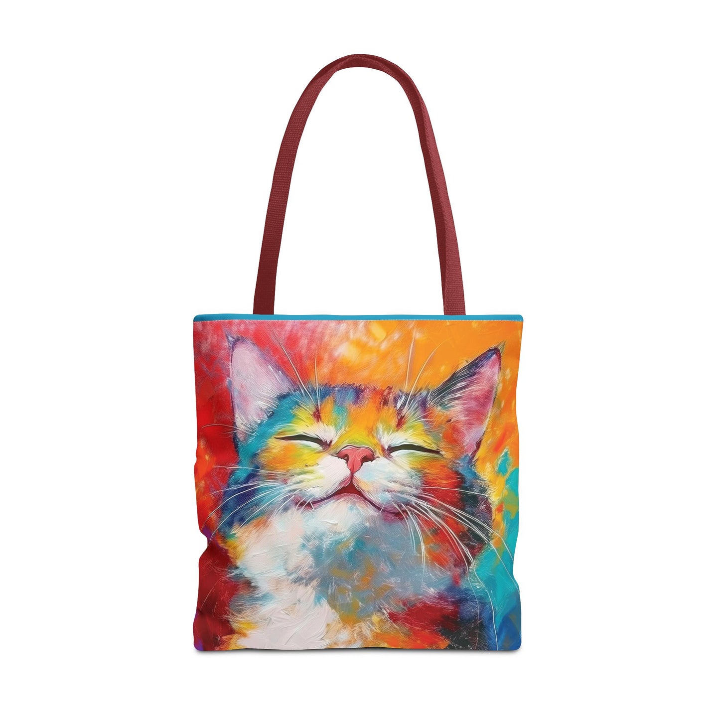 Colorful Cat Tote Bag: Pawsitive Vibes