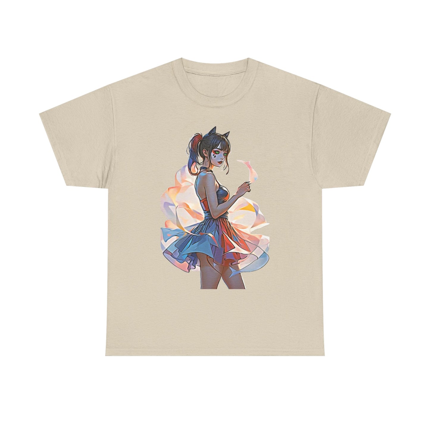✨Moonlit Grace: Anime Catgirl Aura for Casual Wear, Posters, Mugs and much more. - Artistic Cat Lady Tee, Cool Graphic Shirt for Animal Lovers, Ideal Gift for Birthdays & Cat Lovers, Casual Wear, Unisex Cotton Tee