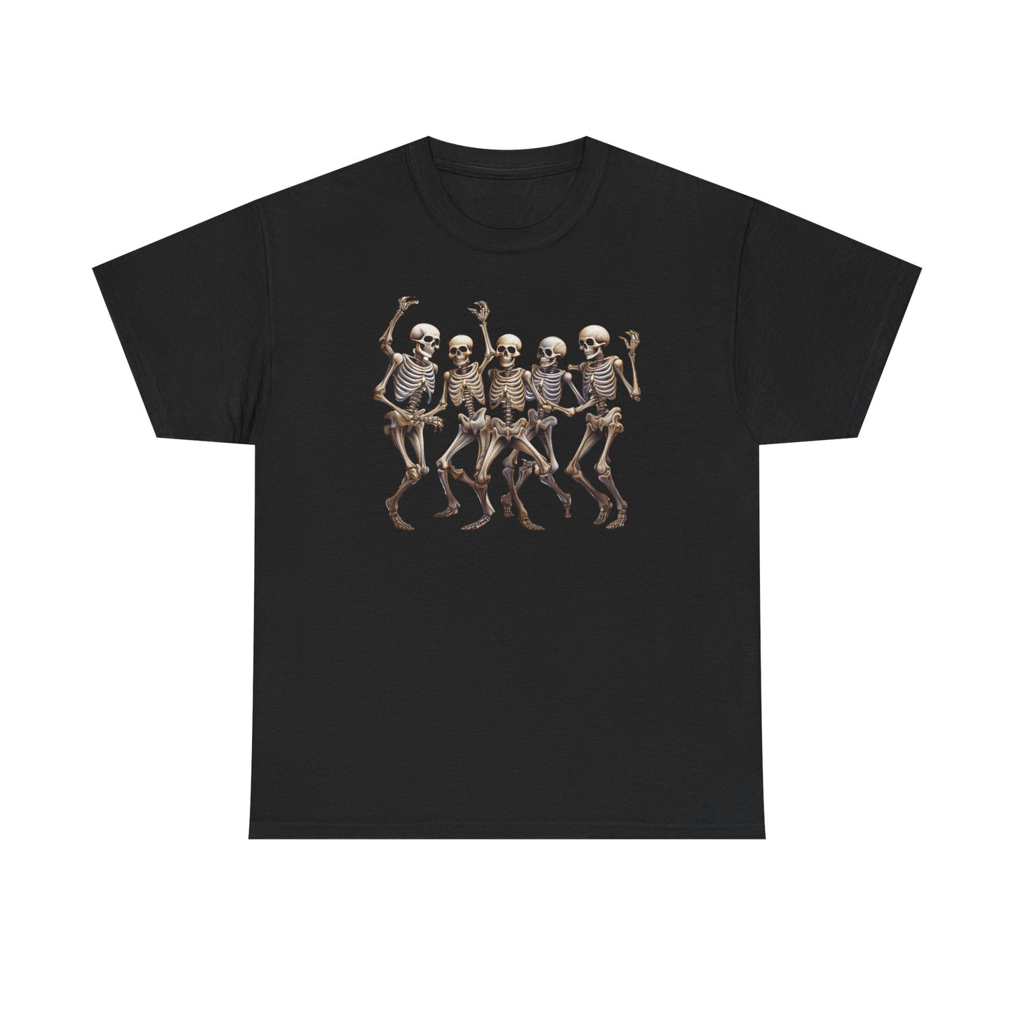 "Celebrate Life with Dancing Skeletons – Bold Apparel & Mugs that Spark Joy" - Unisex Heavy Cotton Tee with Dancing Skeletons, Halloween Shirt, Casual Tee, Party Apparel, Fun Graphic T-Shirt