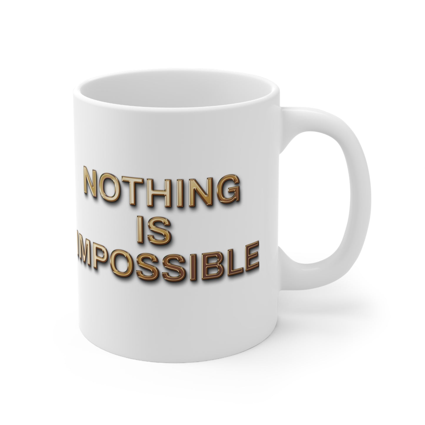 'Nothing Is Impossible' – Bold Gold Motivation for Everyday Warriors - Inspirational Ceramic Coffee Cups - Motivational Mug, Gift for Coffee Lovers, Office Decor, 11oz & 15oz