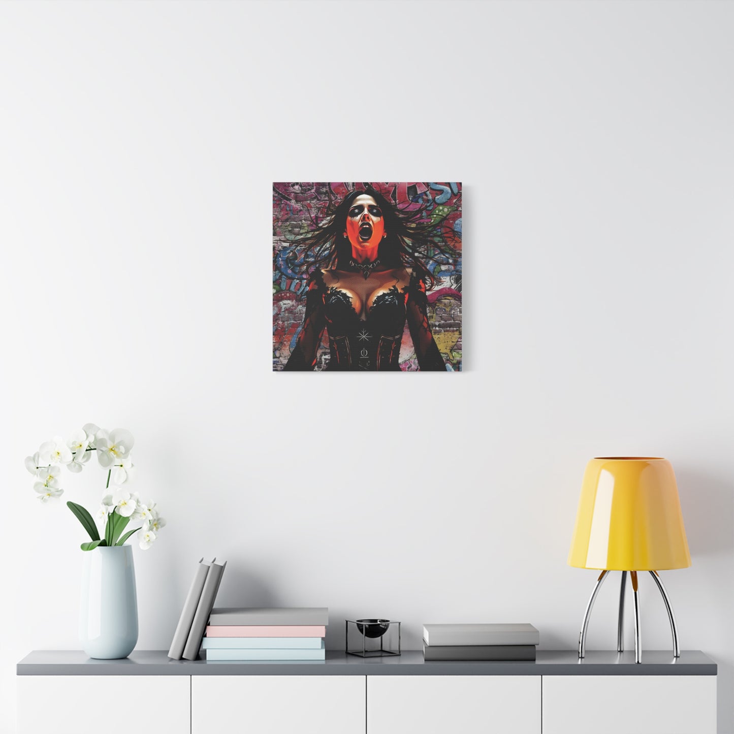 - Gothic Wall Art Canvas, Stretched Canvas Print, Dark Artwork for Home Decor, Unique Gift for Halloween, Stylish Living Room Decor