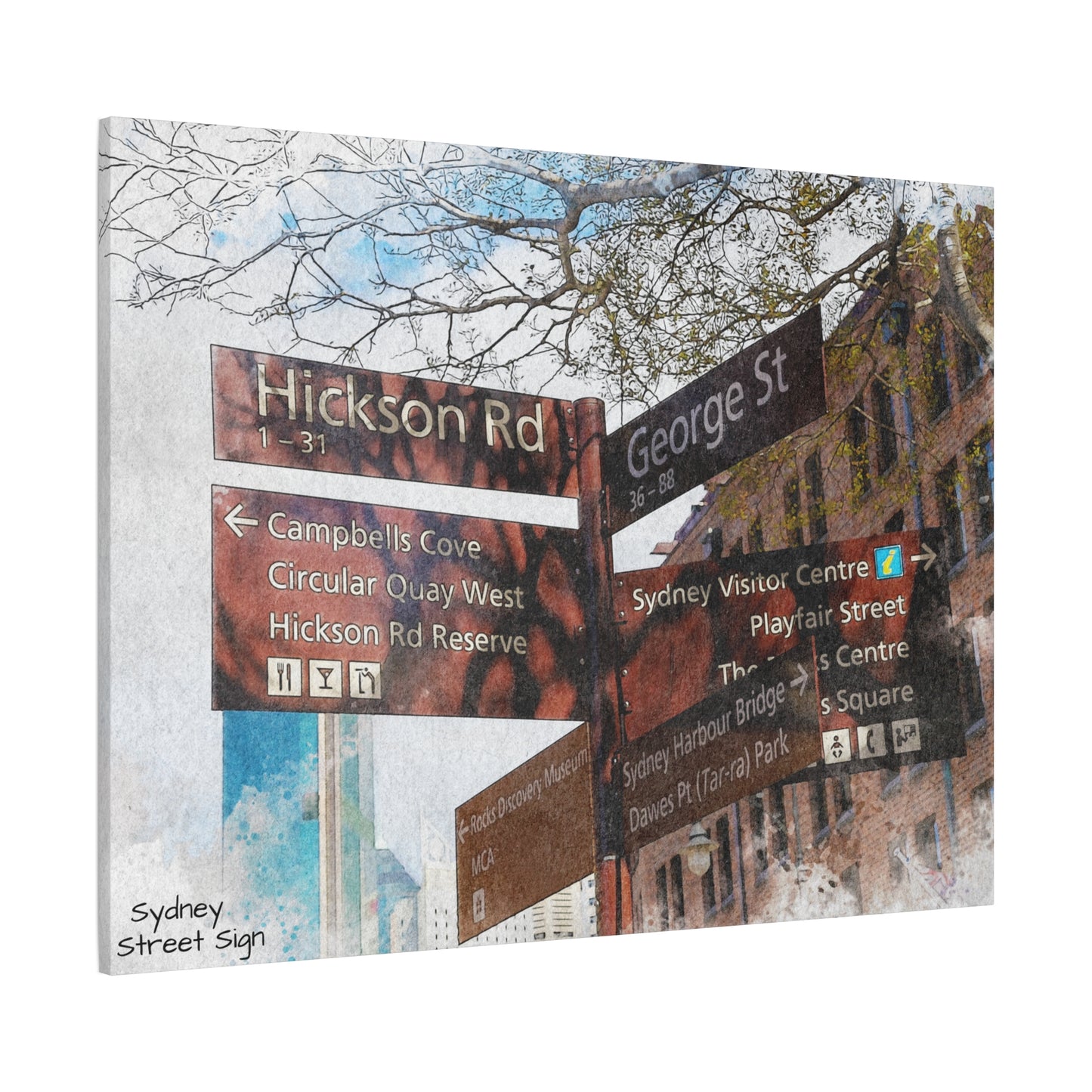 Canvas Print Inner Sydney Street Sign Art