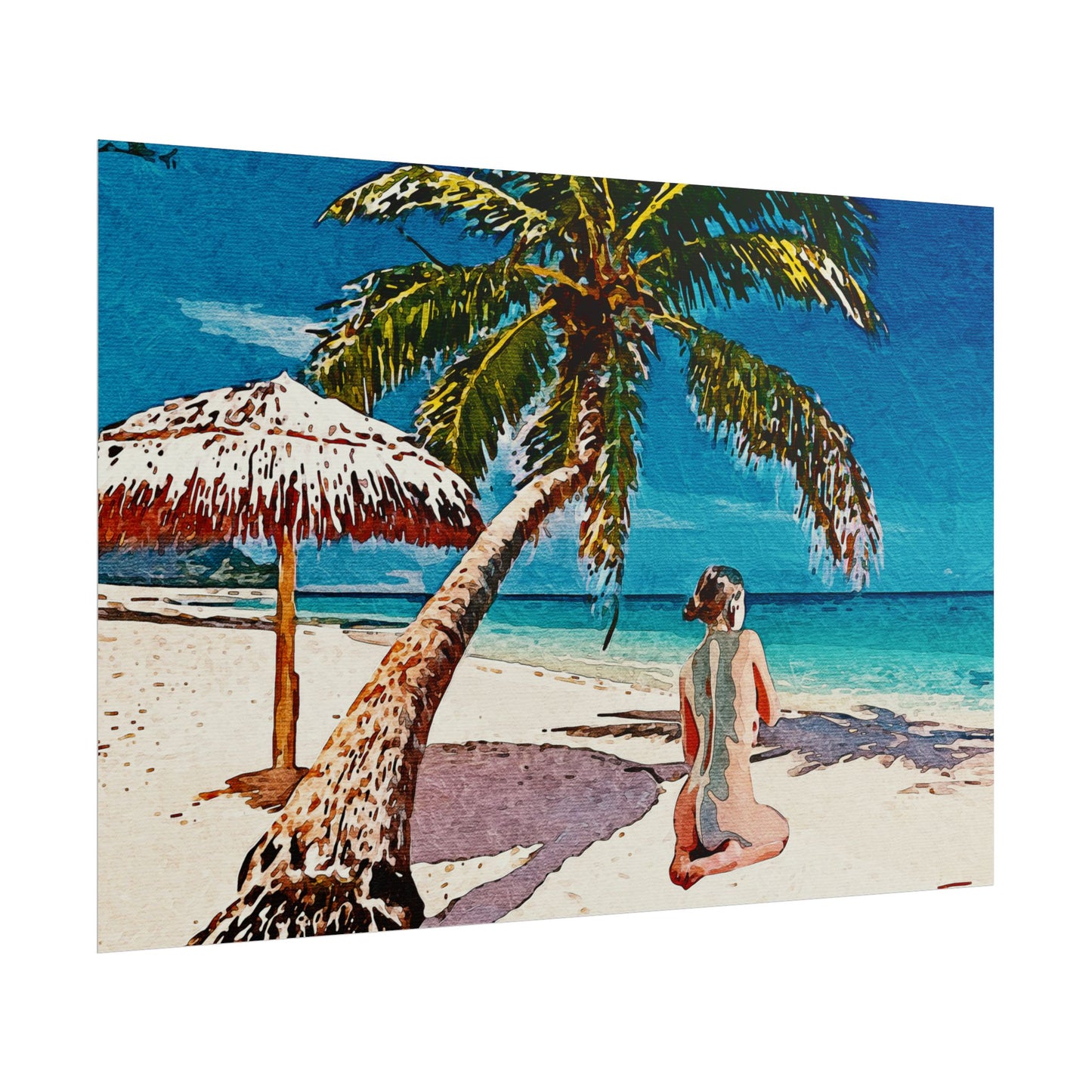 Tropical Beach Rolled Poster - Relaxing Seaside Art for Home Decor