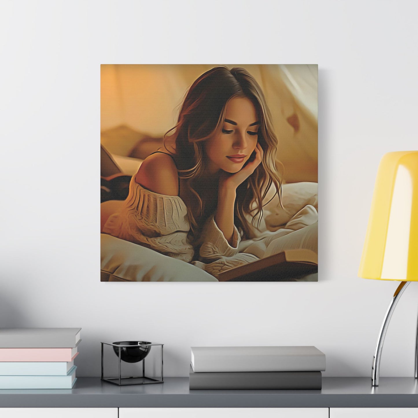 All Booked for the Weekend – Cozy Chapters & Quiet Joy 📖✨ - Cozy Satin Canvas Art Print, Wall Decor for Home, Reading Nook, Gift for Book Lovers, Relaxing Room Accent