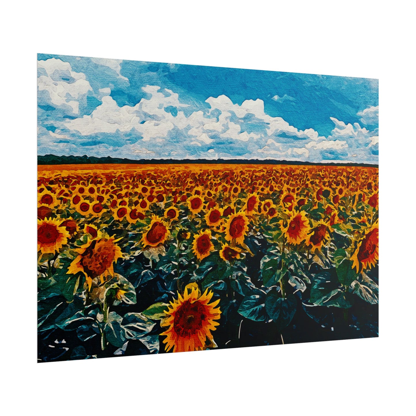Sunflower Field Rolled Poster - Vibrant Nature Wall Art Decor