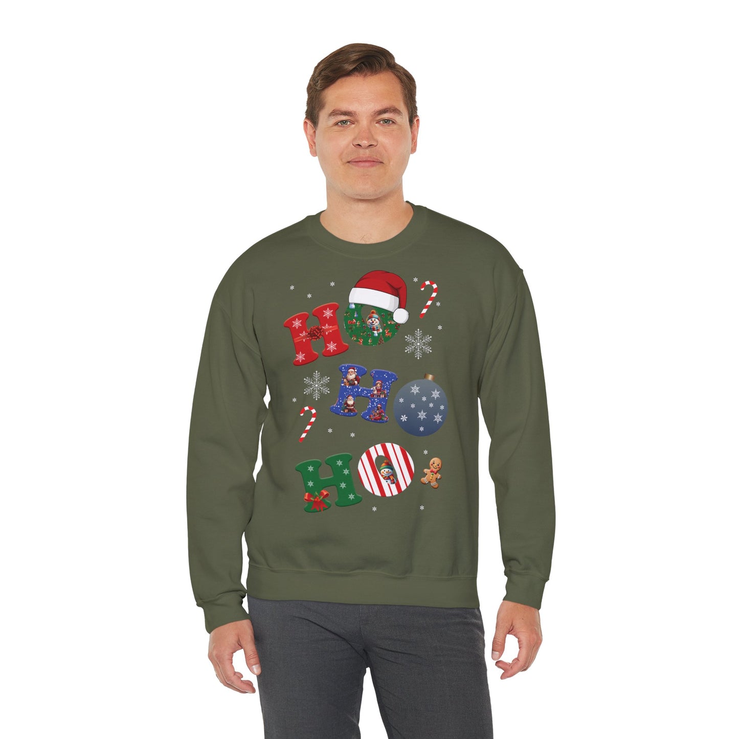 🎄Joy Stacked: A Tower of Holiday Cheer - Festive Crewneck Sweatshirt with Holiday Cheer, Cozy Winter Sweater, Christmas Gift, Unisex Holiday Apparel, Comfortable Loungewear