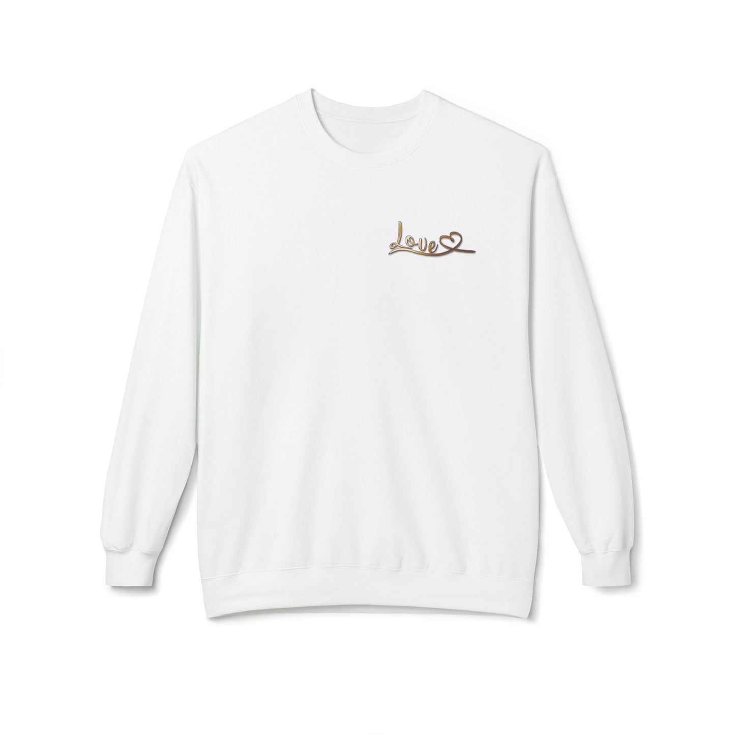 'Love' in Every Thread (Golden Logo) - Unisex Fleece Sweatshirt - Cozy & Stylish