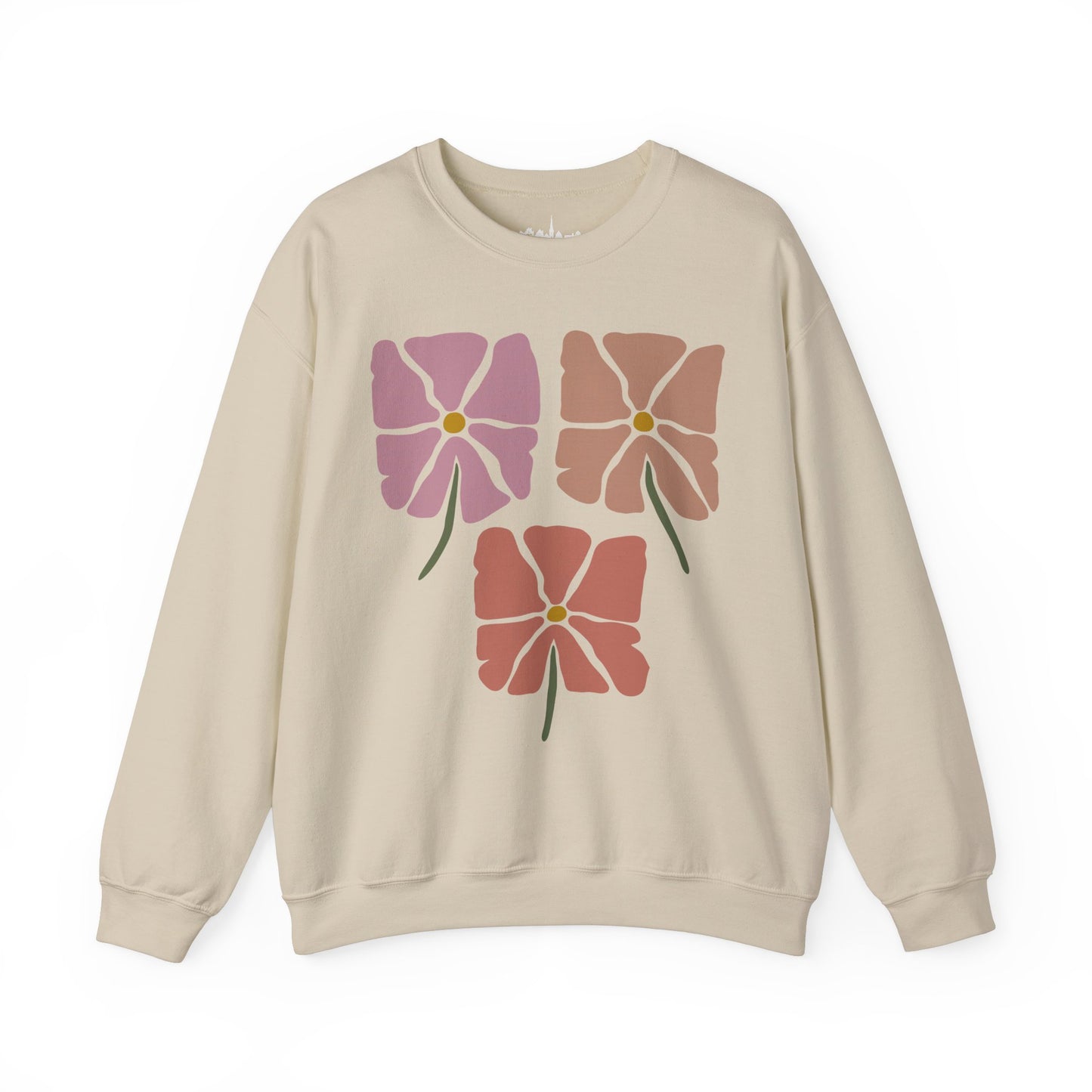 Vintage Look Flower Crewneck Sweatshirt