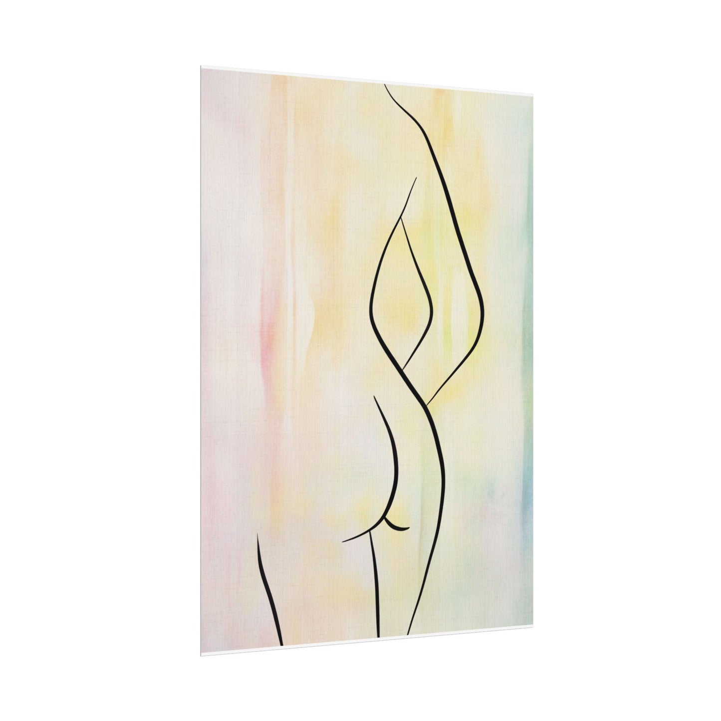 Elegant Abstract Art Rolled Poster - Minimalist Body Line Design for Home Decor
