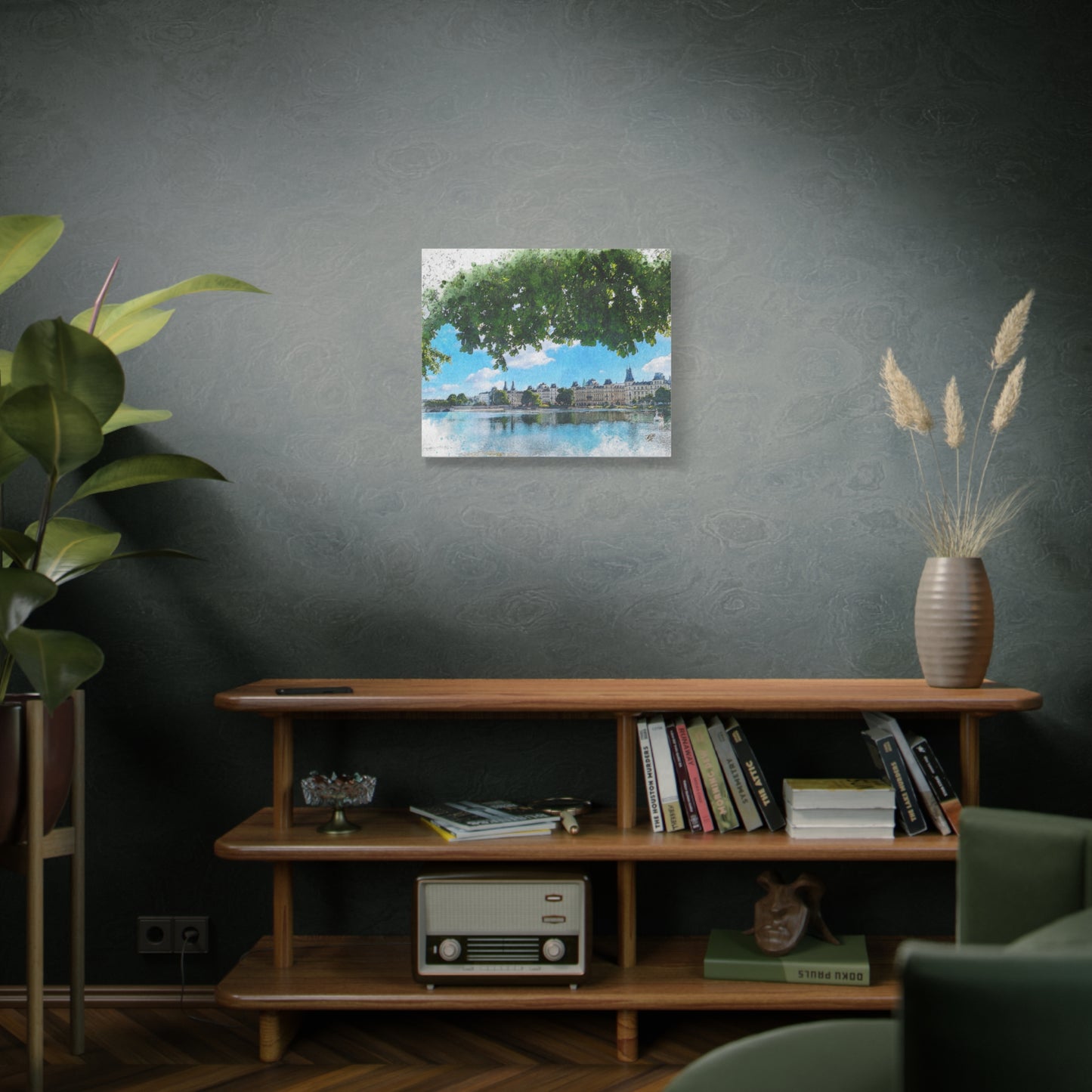 'The Lakes' Copenhagen - Canvas Print Watercolor Art -