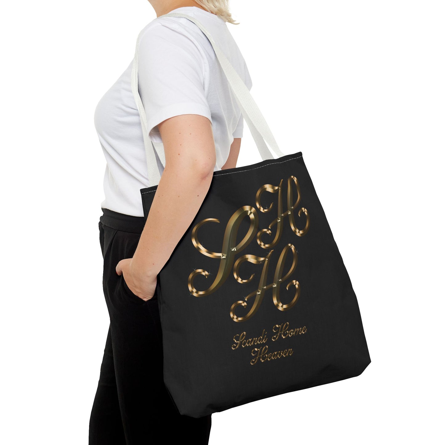 Tote Bag - Golden colored Scandi Home Heaven Designer Logo