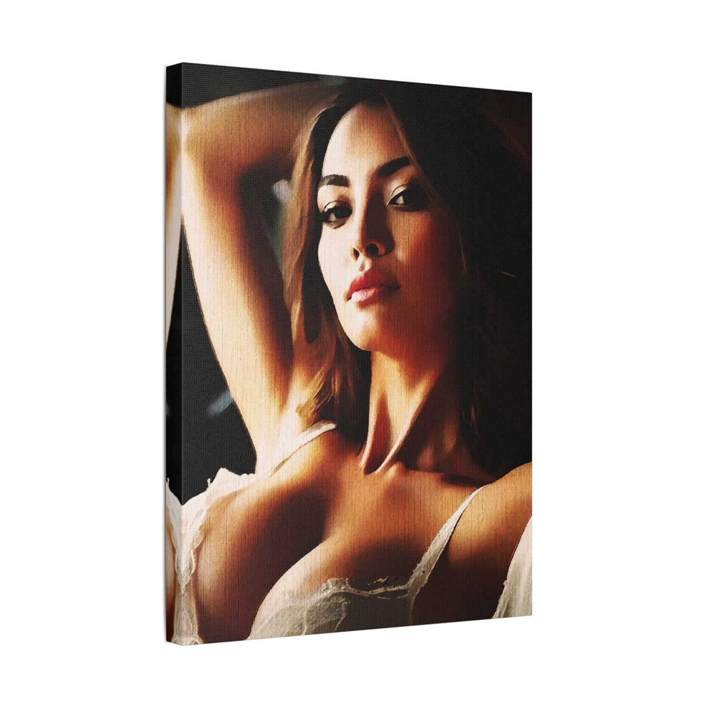 Empowered Allure – Striking Portrait of Confidence and Timeless Feminine Grace in Art - Elegant Satin Canvas Art Print, Modern Home Decor, Wall Art for Living Room, Bedroom Aesthetic, Unique Gift Idea