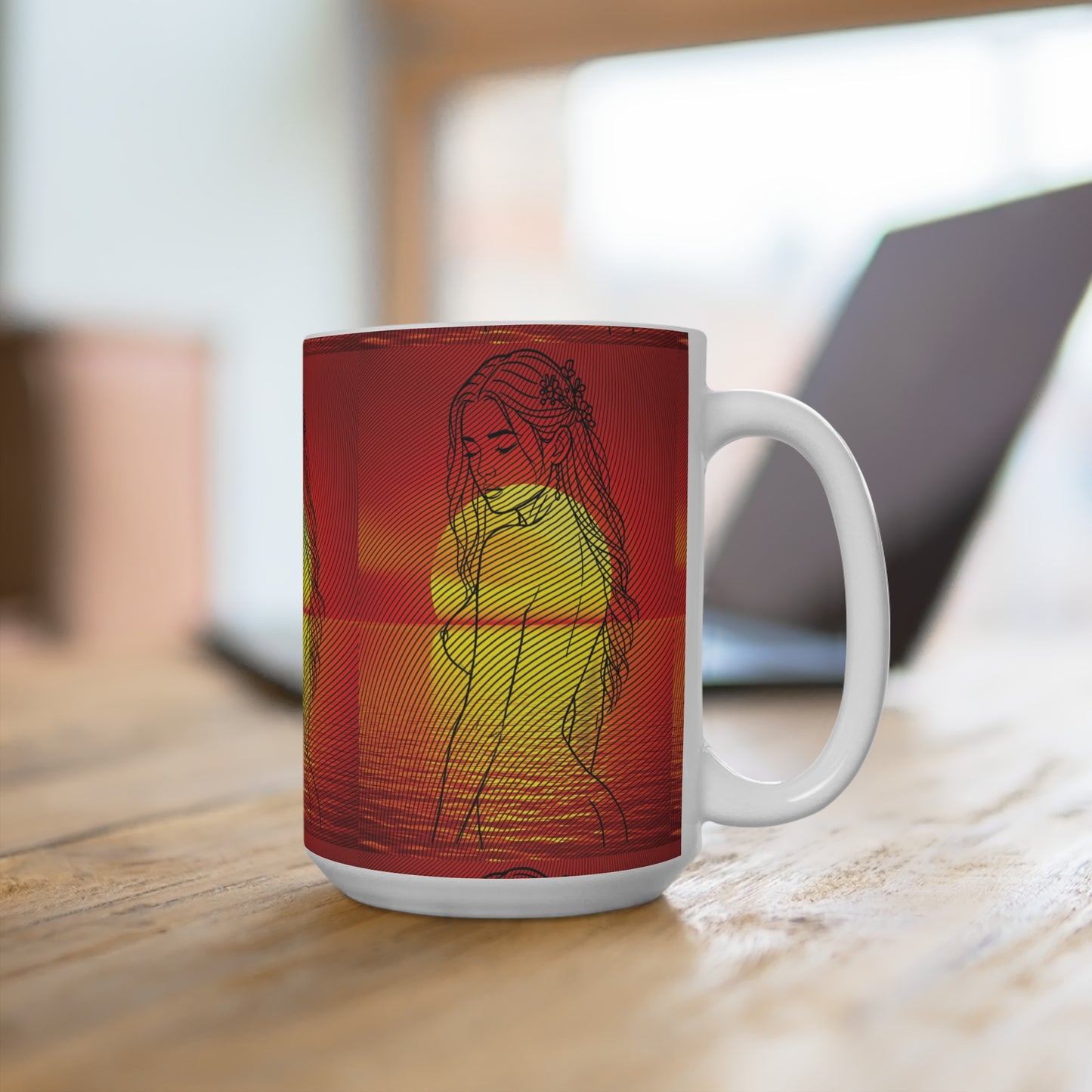 Elegant Sunset Ceramic Mug - Stylish Coffee Cup, Gift for Her, Warm Tea Mug, Self-Care Essential, Home Decor