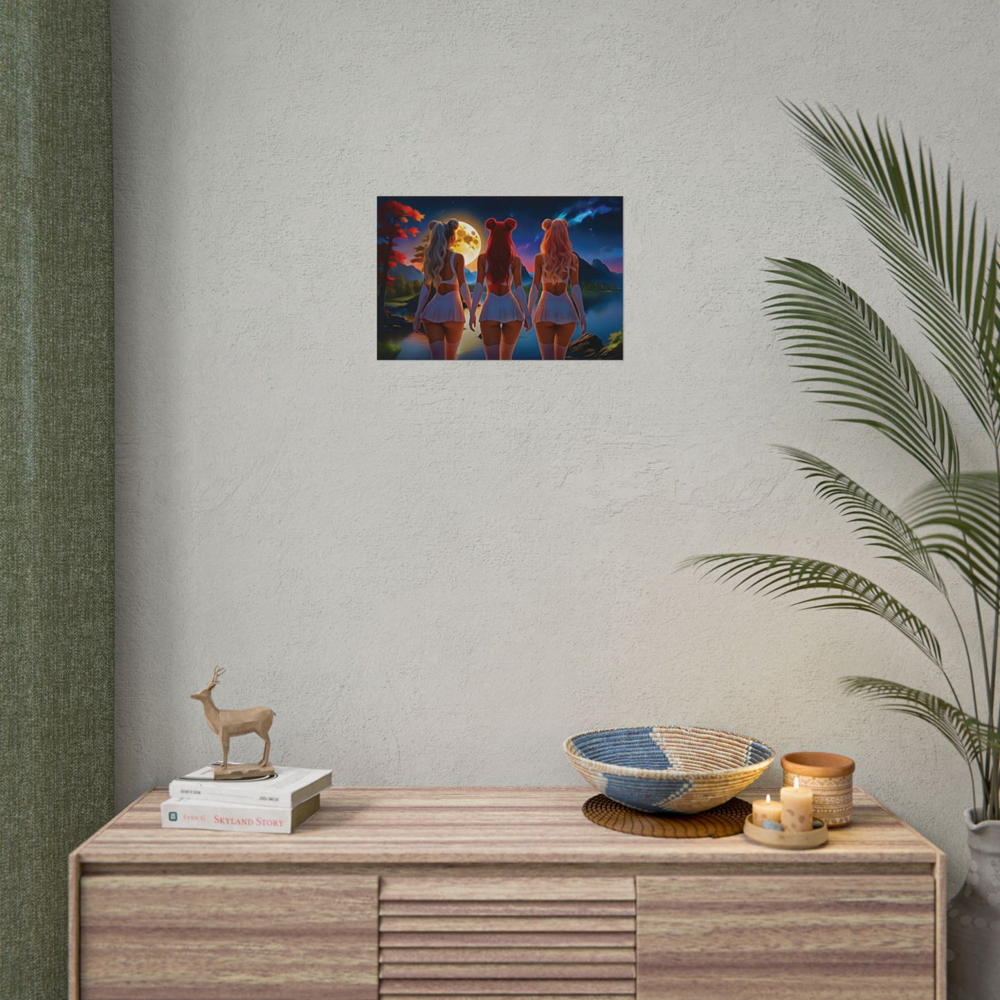 π Moon Sisters: Unity in Light, Magic in Motion - Vibrant Art Rolled Posters, Aesthetic Wall Decor, Anime Inspired Art, Unique Gift, Home Decor, Bedroom Wall Art, Feminine Aesthetic