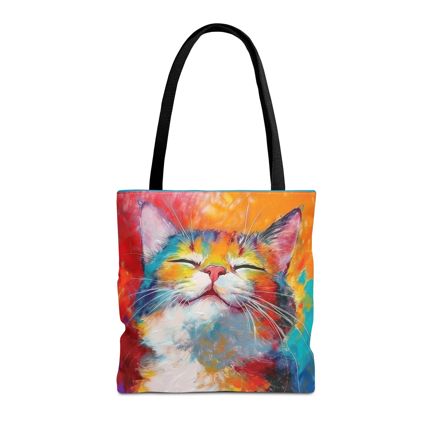 Colorful Cat Tote Bag: Pawsitive Vibes