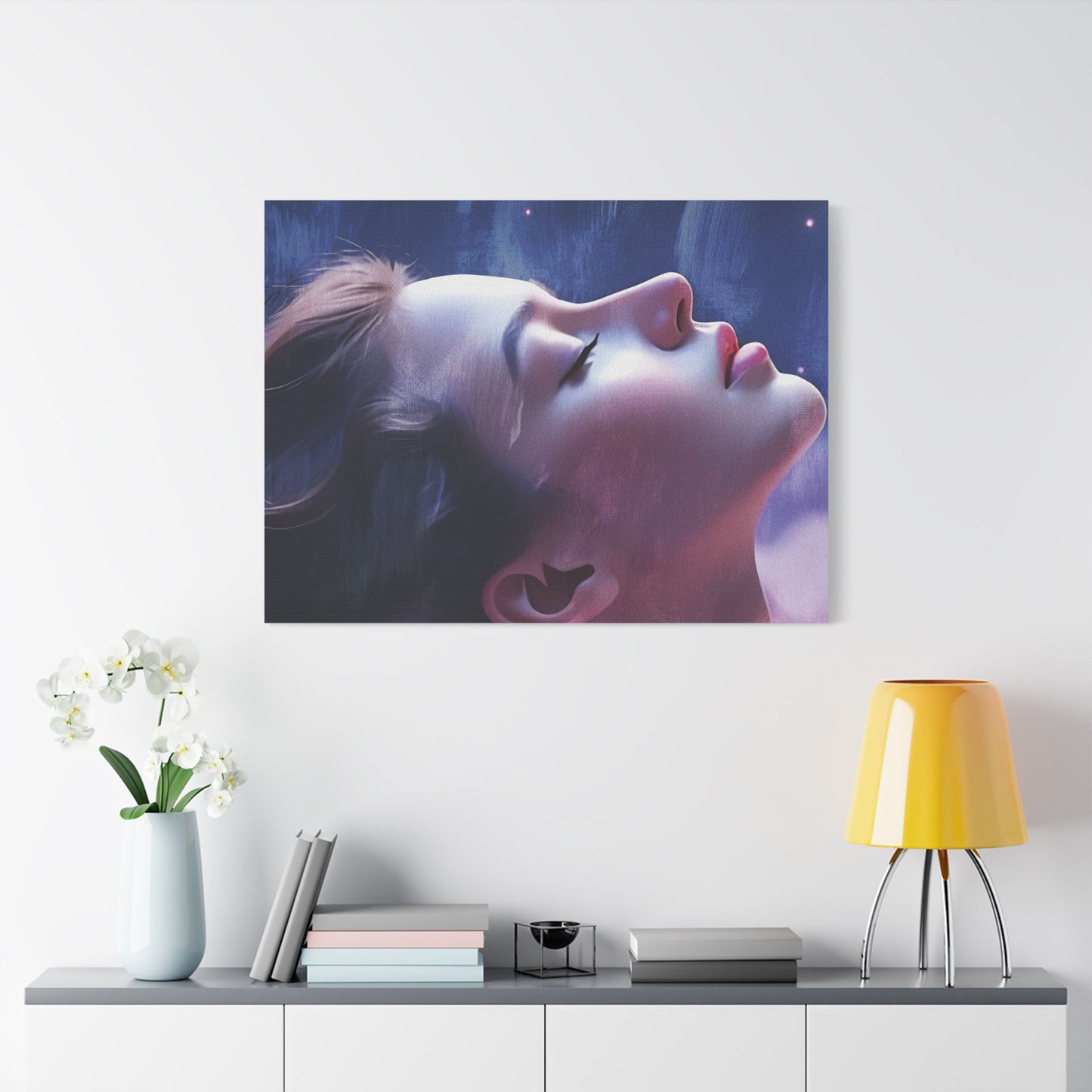 Ethereal Reverie: Embrace Cosmic Serenity, Let Inner Light Shine Through the Stars of Your Dreams - Artistic Stretched Canvas Print, Abstract Wall Art, Home Decor, Gift for Art Lovers, Contemporary Artwork, Aesthetic Room Decoration