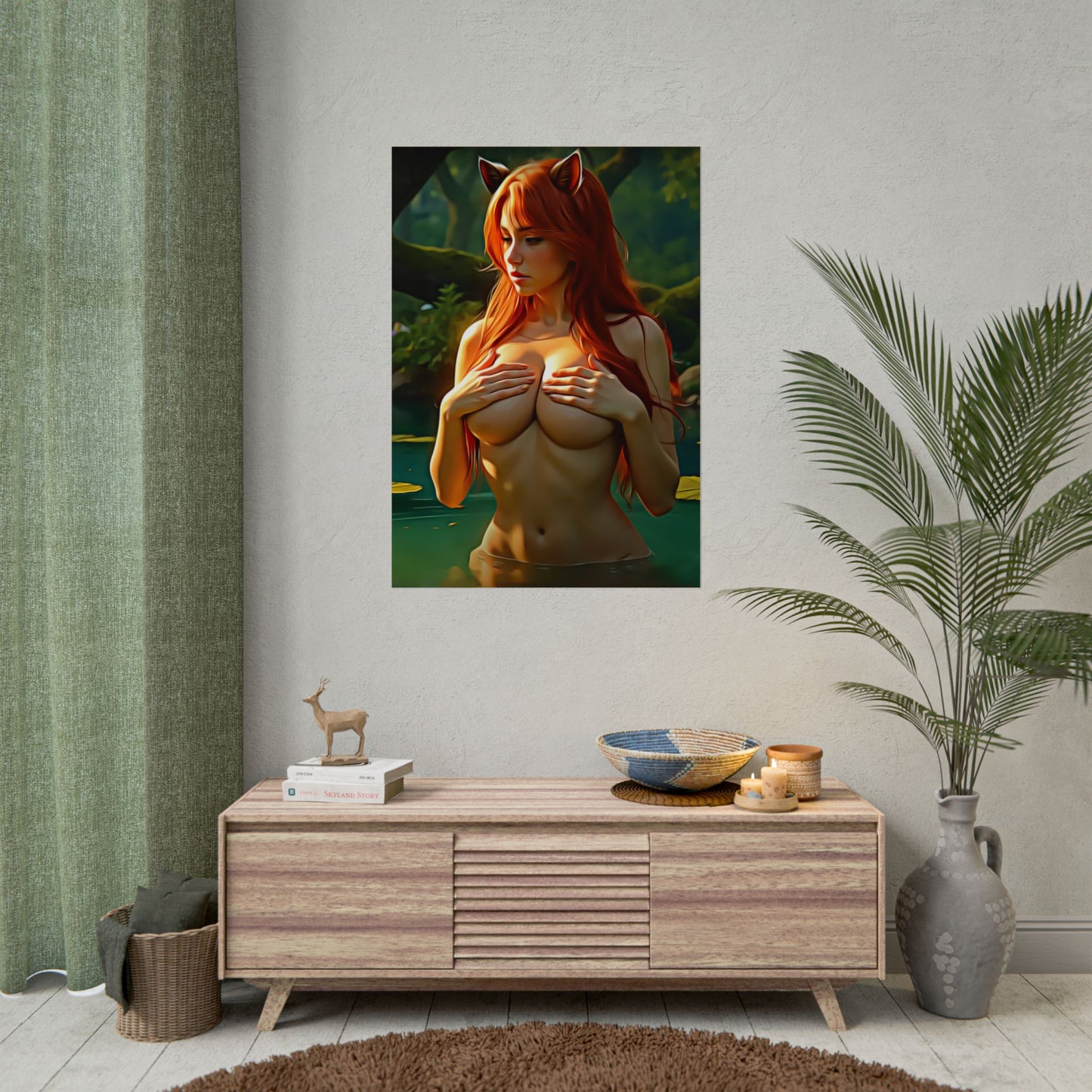Mystic Forest Guardian – Enchanted Nature Art Oil Painting Print - Rolled Posters