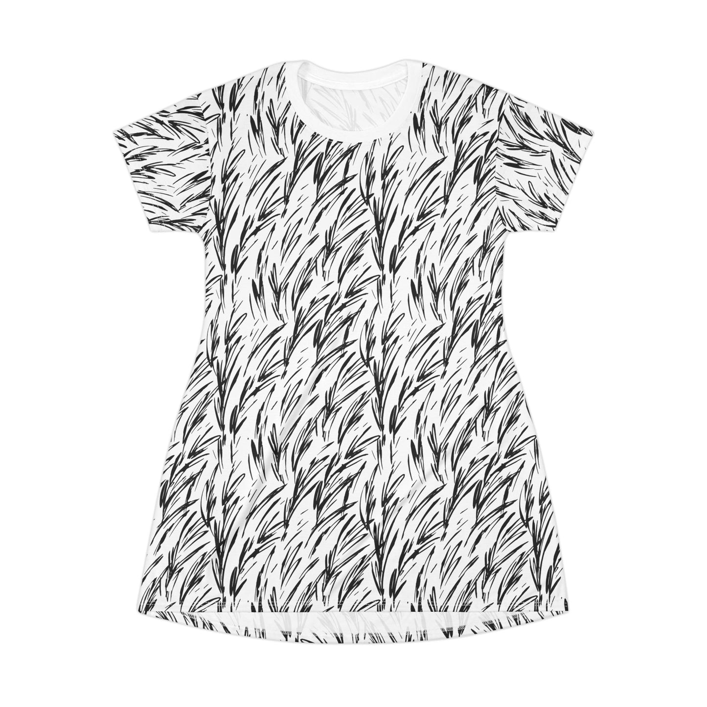 Abstract Botanical T-Shirt Dress