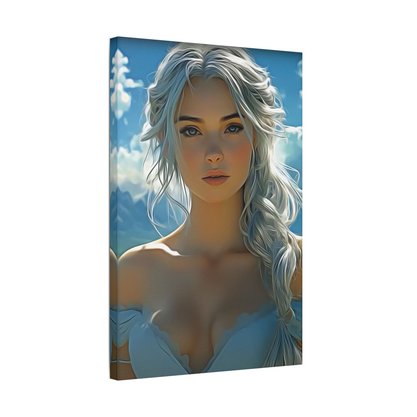 Radiance Within: The Calm Power of Beauty - Stretched Satin Canvas Art Print, Ethereal Wall Decor, Modern Home Aesthetic, Inspirational Art, Gift for Art Lovers