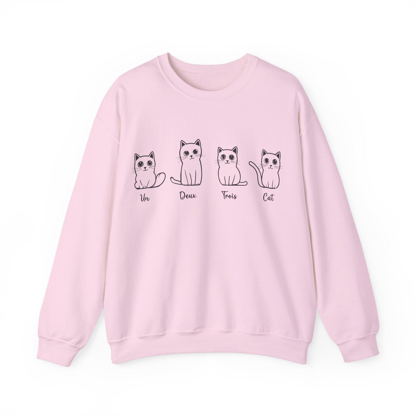 Cat Lovers Sweatshirt - Un Deux Trois Cat - Unisex Heavy Blend Crewneck