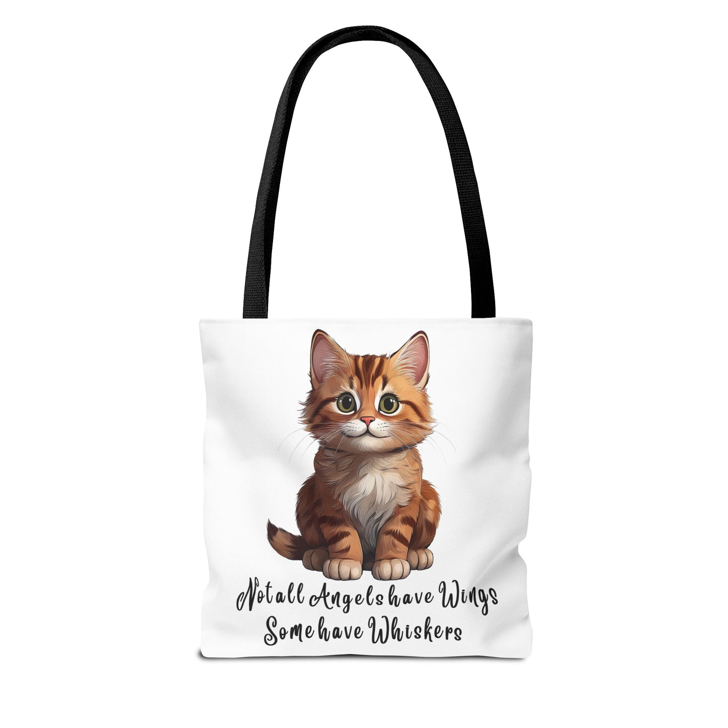 Colorful Tri-Color Cat Tote Bag: Not all Angels have Wings, some have whiskers