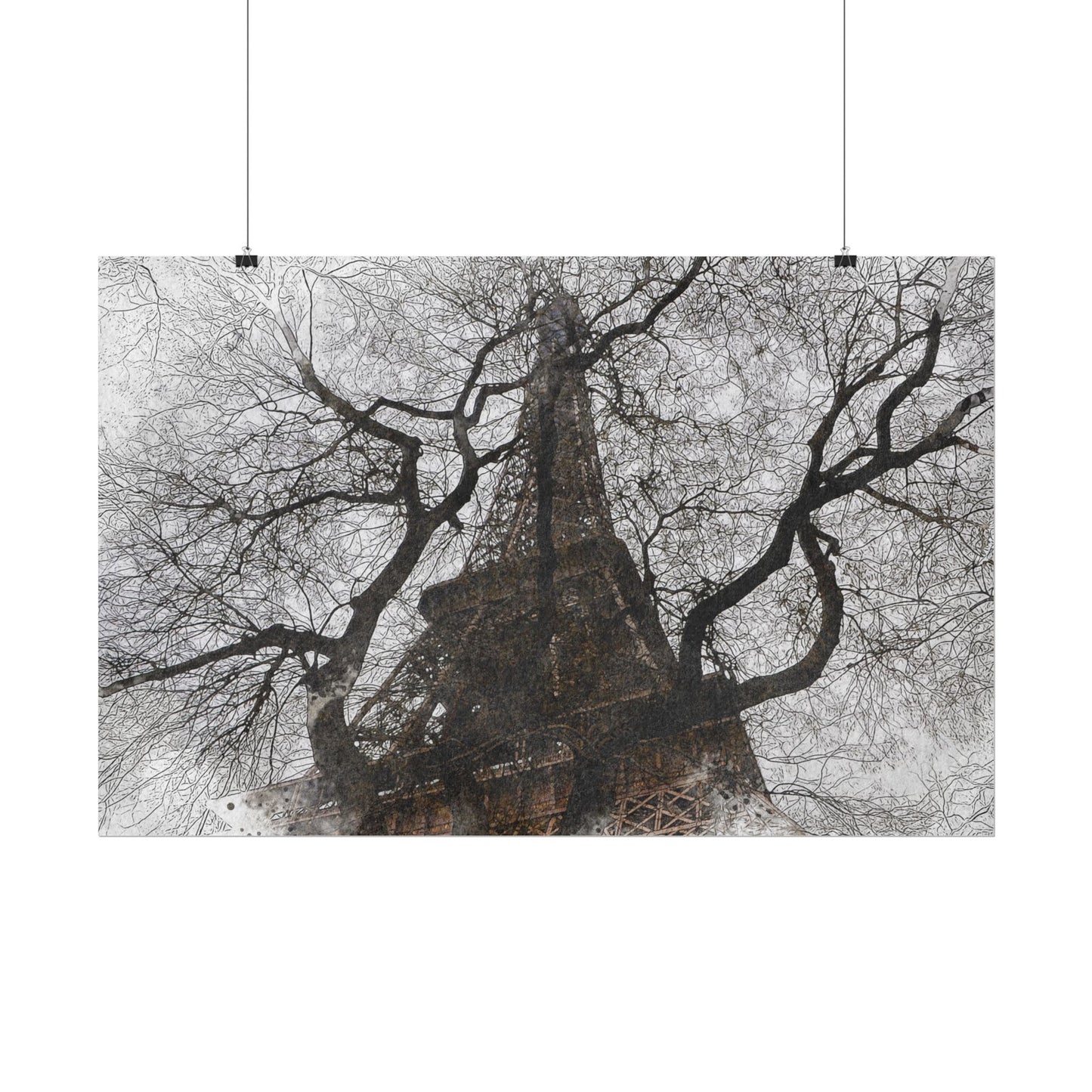 Eiffel Tower Abstract Rolled Poster - Artistic Wall Decor for Home & Office