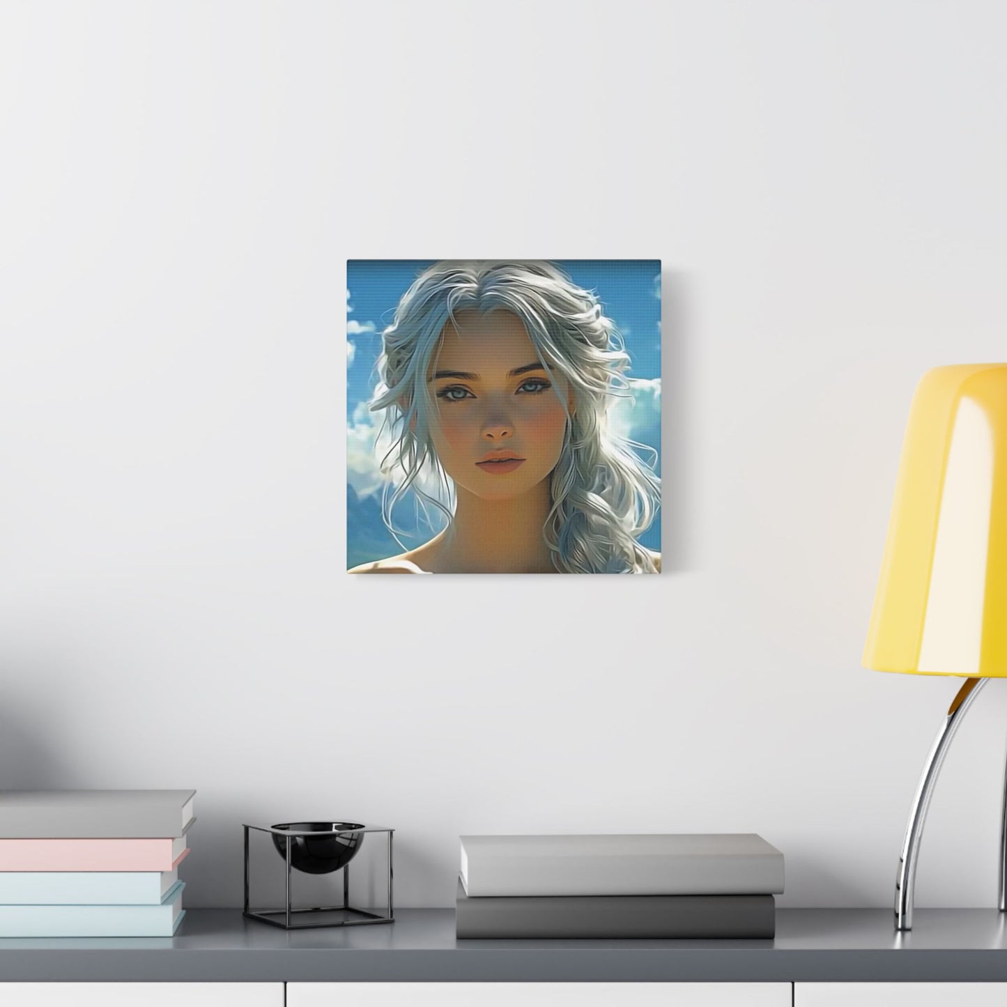Radiance Within: The Calm Power of Beauty - Stretched Satin Canvas Art Print, Ethereal Wall Decor, Modern Home Aesthetic, Inspirational Art, Gift for Art Lovers