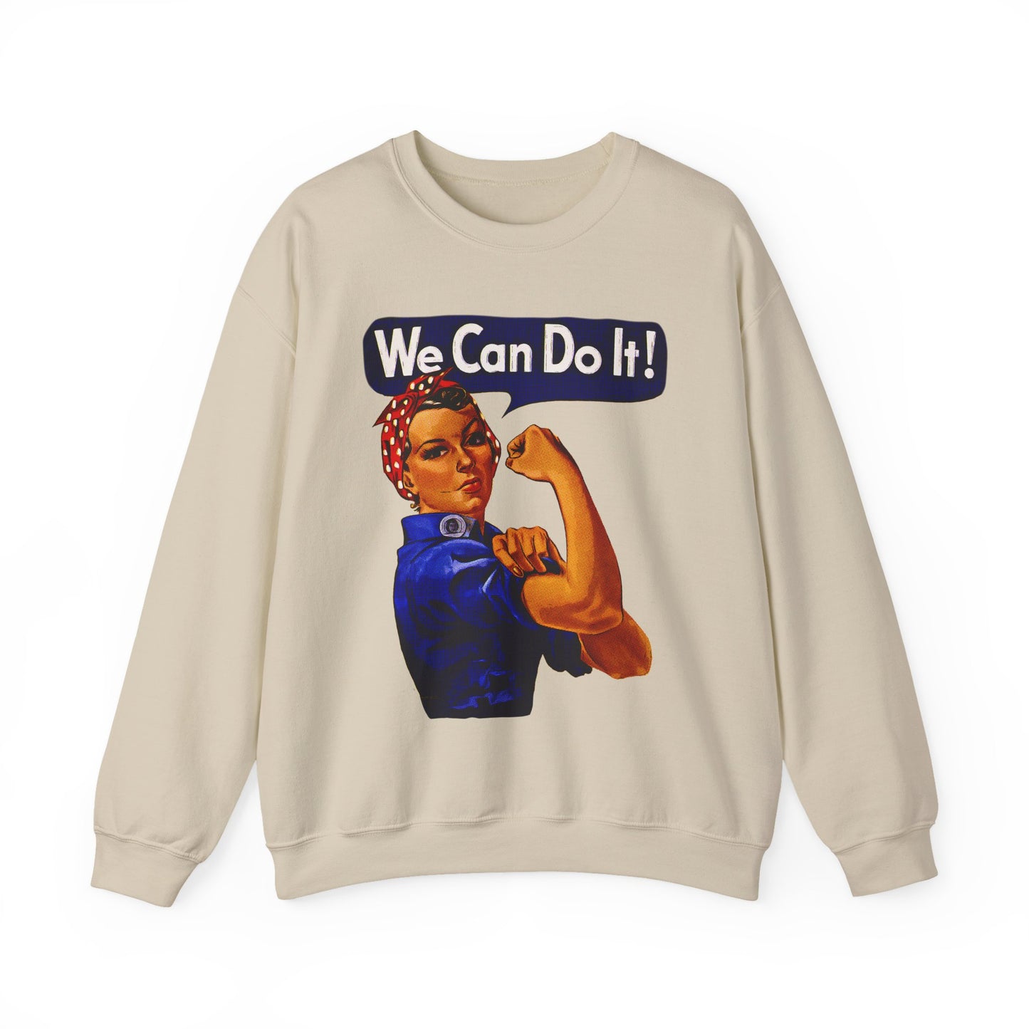 Empowerment Pop Art | Bold "We Can Do It" T-Shirts, Sweatshirts, Mugs & Wall Art for Inspiration - Empowering Rosie Crewneck Sweatshirt | Motivational Gift, Casual Wear, Feminism, Women’s Apparel, Inspirational Fashion
