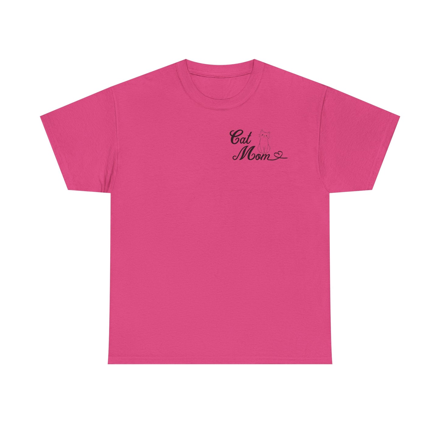 'Cat Mom' Unisex Heavy Cotton Tee - Perfect Gift for Cat Lovers