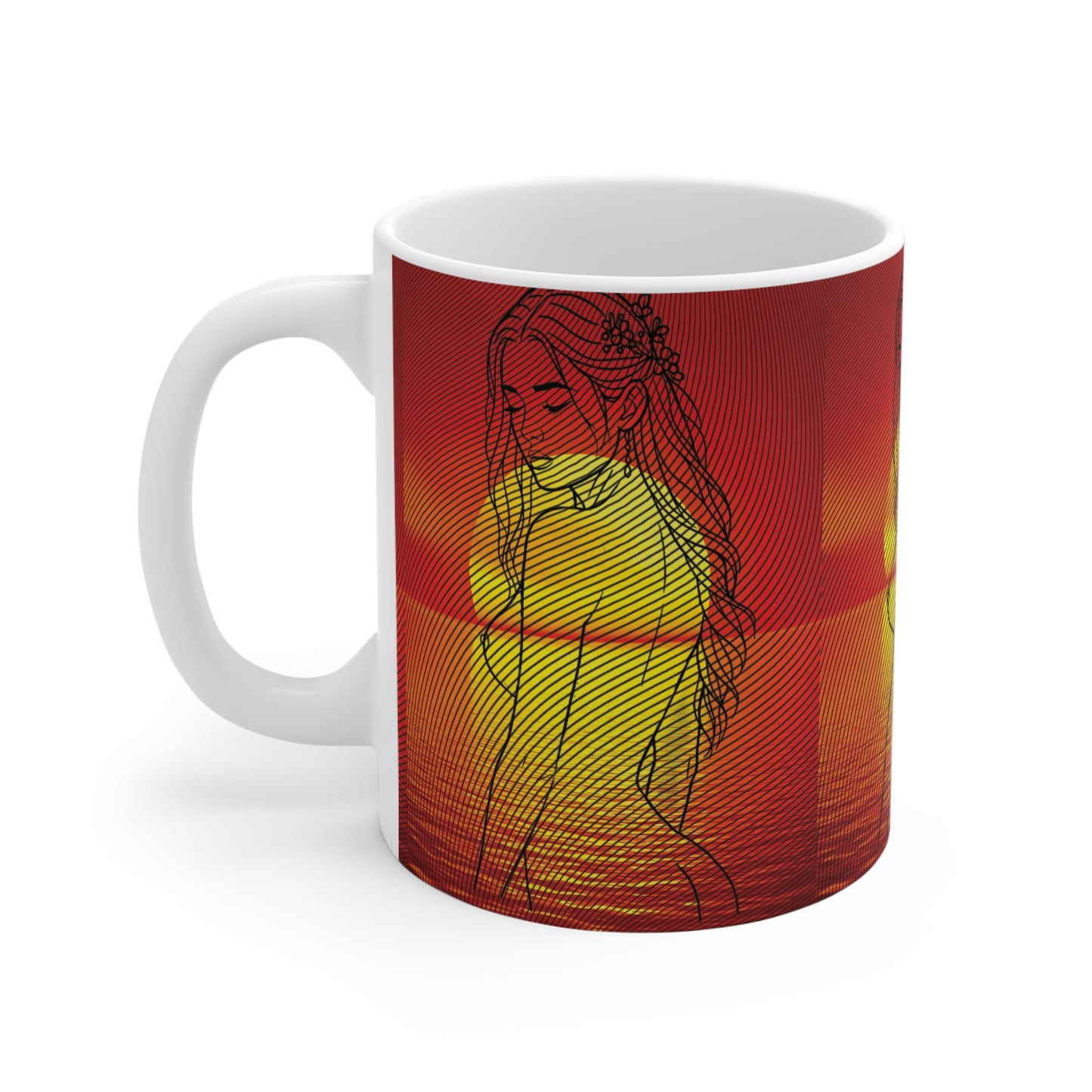 Elegant Sunset Ceramic Mug - Stylish Coffee Cup, Gift for Her, Warm Tea Mug, Self-Care Essential, Home Decor
