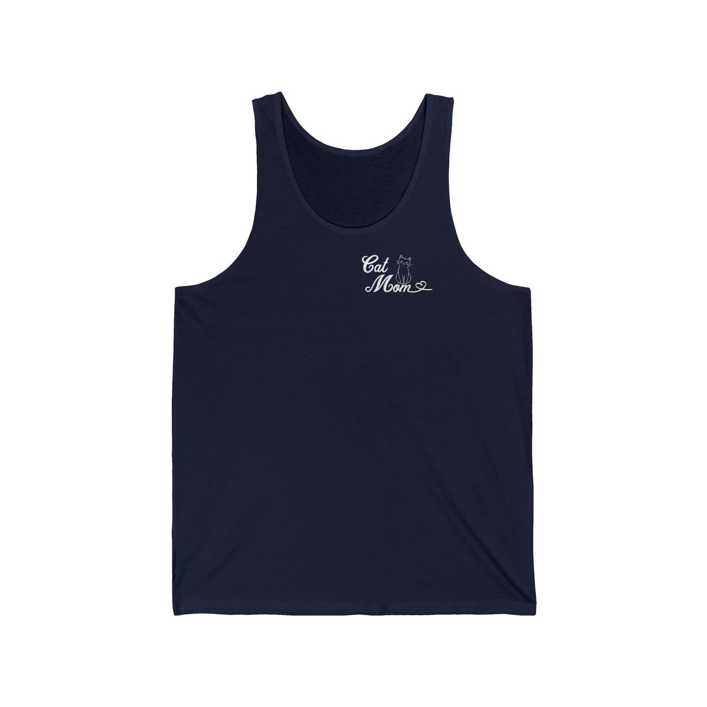 'Cat Mom' Unisex Jersey Tank Top - Perfect Gift for Cat Lovers