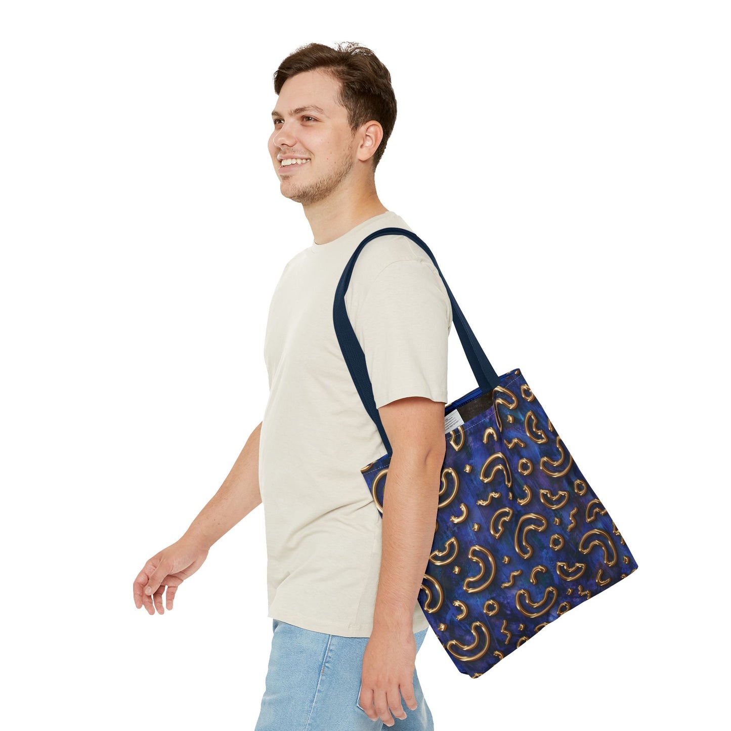 Stylish Patterned Tote Bag - Fun Macaroni Design for Everyday Use