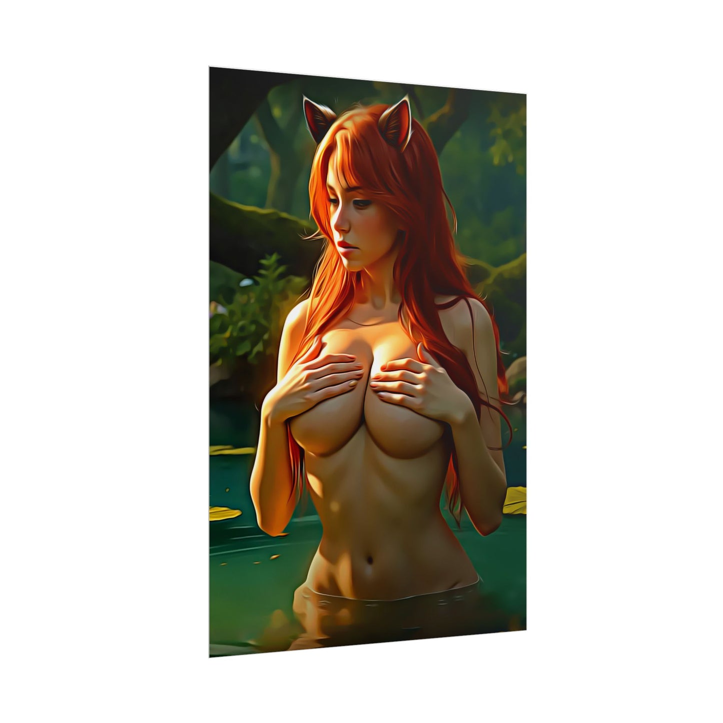 Mystic Forest Guardian – Enchanted Nature Art Oil Painting Print - Rolled Posters