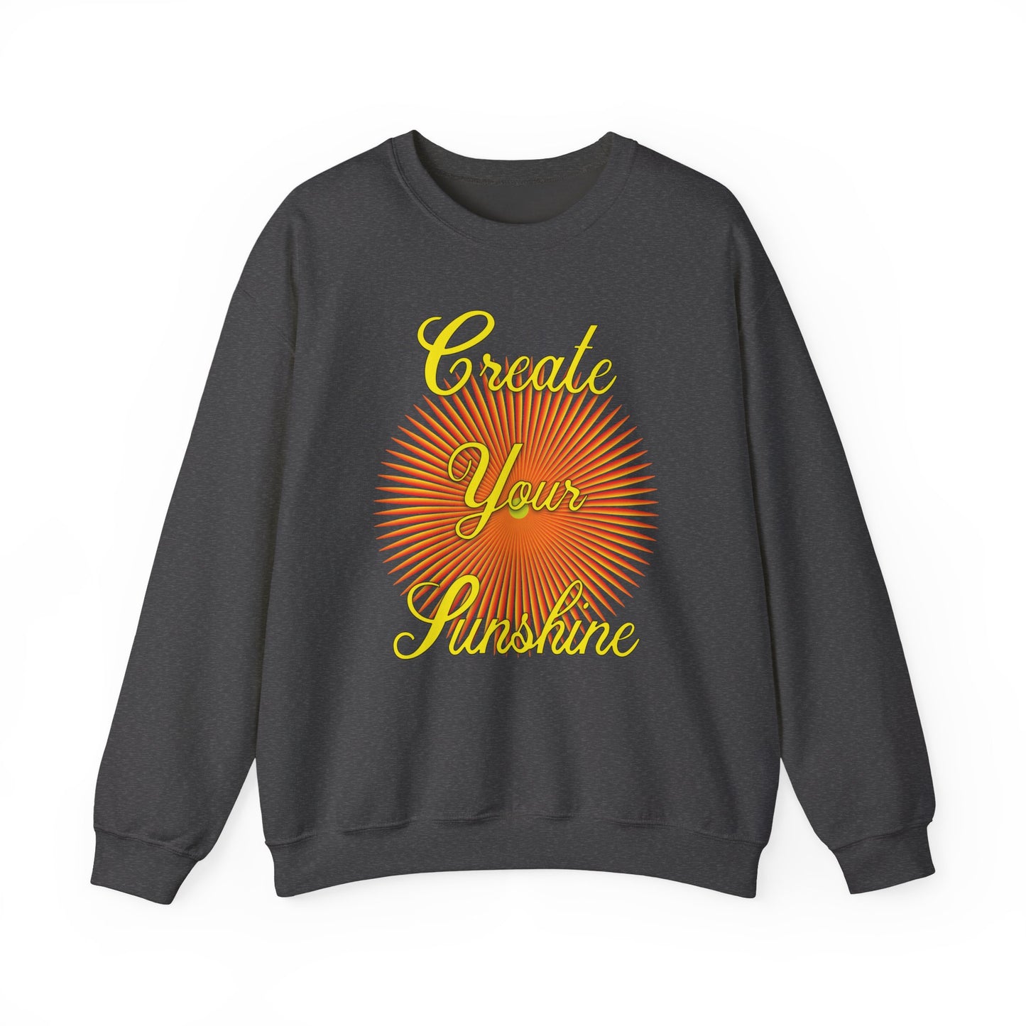 Shine Boldly β Create Your Own Sunshine in Every Step βοΈπ - Sunshine Crewneck Sweatshirt - Cozy Gift for Dreamers, Unisex Pullover, Inspirational Apparel, Life Celebration, Positive Vibes