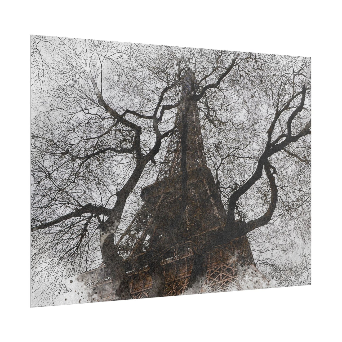 Eiffel Tower Abstract Rolled Poster - Artistic Wall Decor for Home & Office