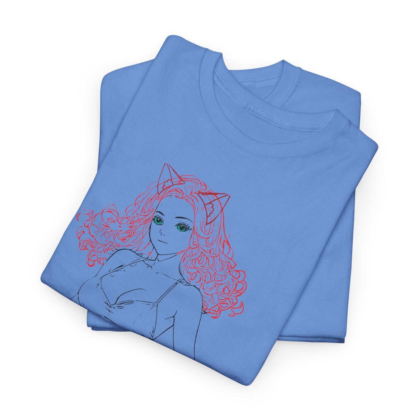 Cute Cat Girl Unisex Tee, Trendy Illustration T-Shirt, Gift for Cat Lovers, Casual Everyday Look, Fun Graphic Tee, Birthday Outfit