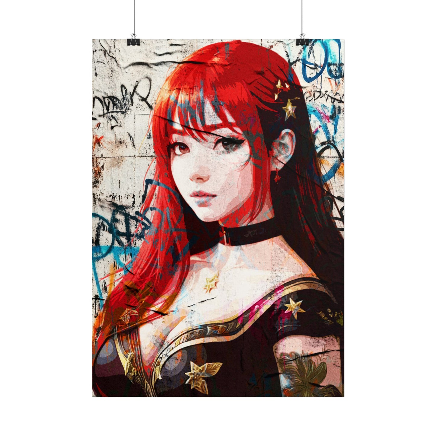 Edgy Street Art Poster featuring "Bold Beautiful Readhead" - Pop Art