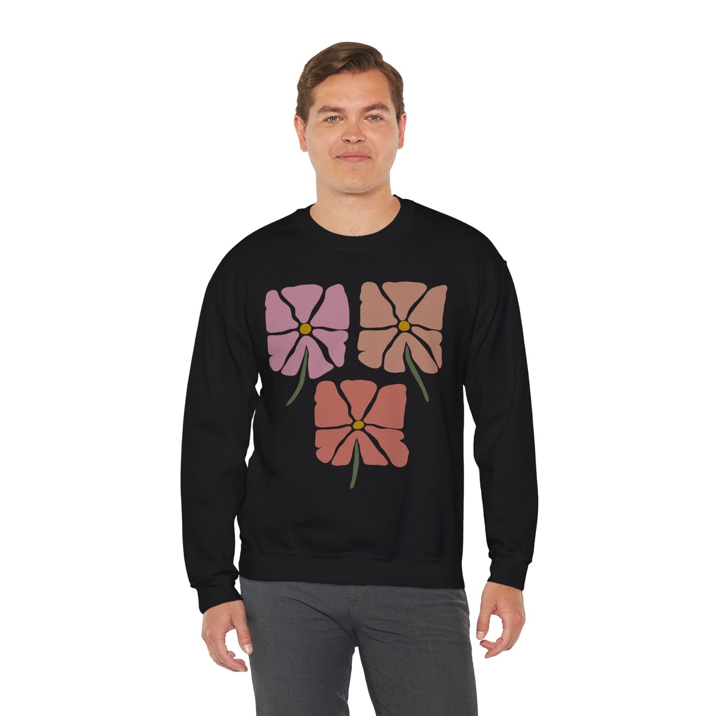 Vintage Look Flower Crewneck Sweatshirt
