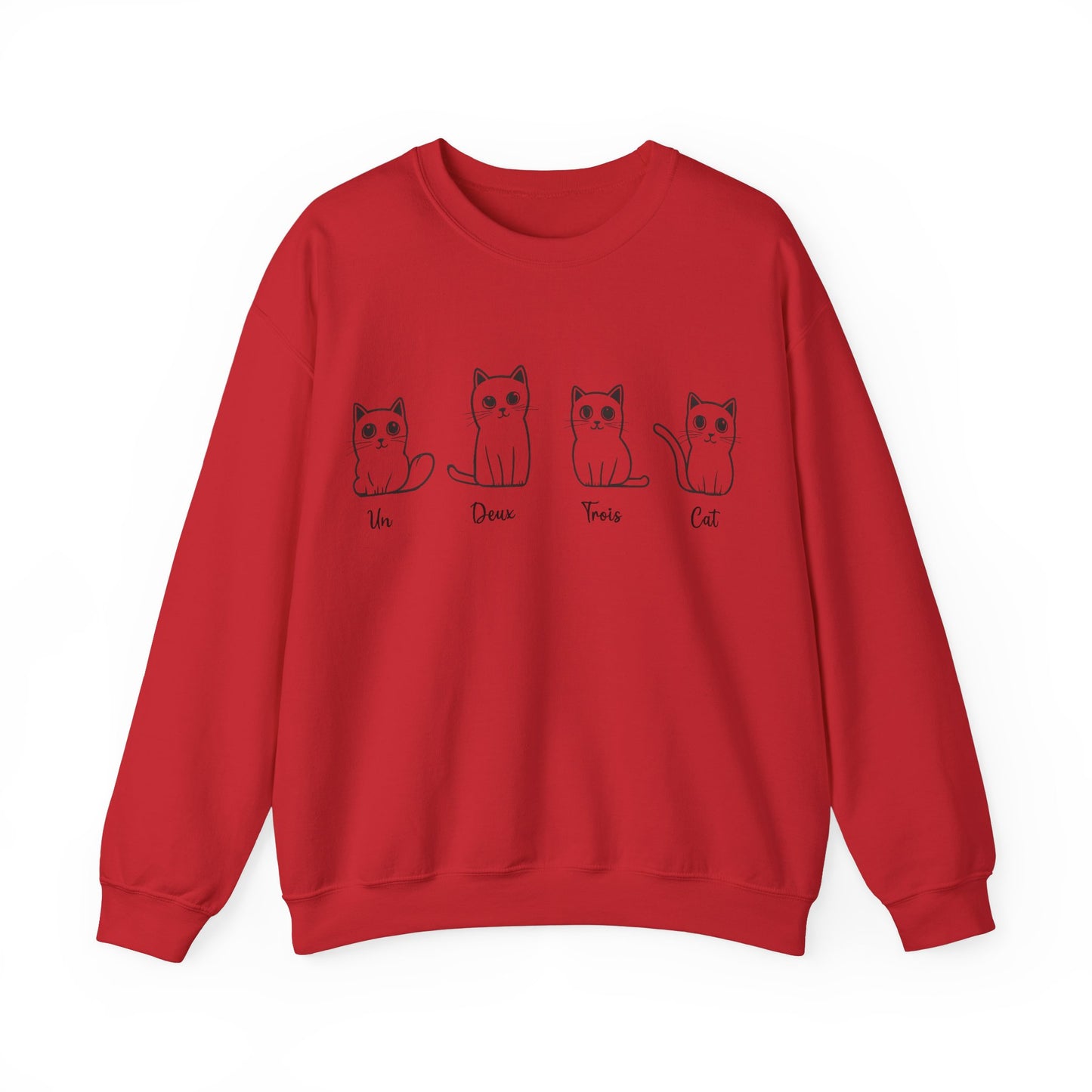 Cat Lovers Sweatshirt - Un Deux Trois Cat - Unisex Heavy Blend Crewneck