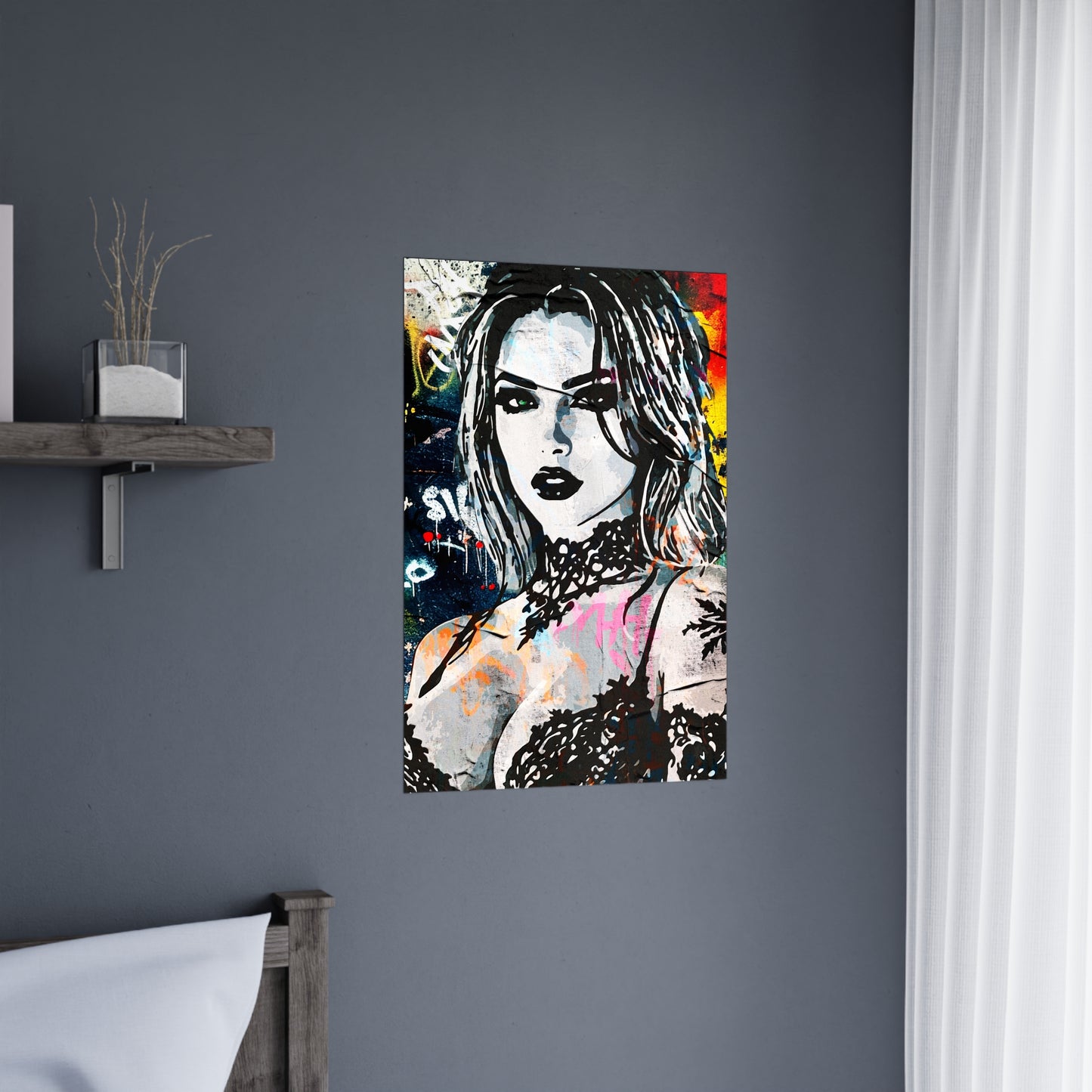 Urban Empress: Ignite Bold Confidence with Vibrant Street Art Elegance - Vibrant Matte Wall Art Posters, Urban Decor, Contemporary Home Design, Unique Gift for Art Lovers, Modern Wall Decor
