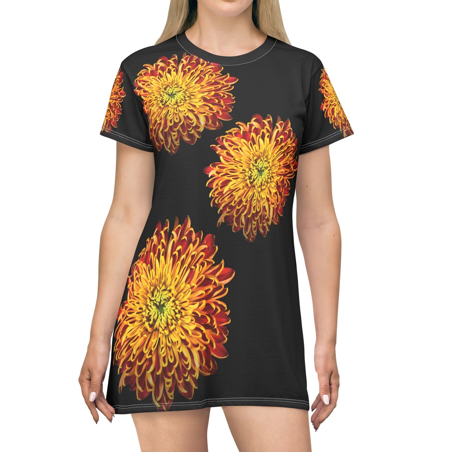 "The Dalia" Limited edition Floral Burst T-Shirt Dress | Casual Chic Summer Dress, Bohemian Vibes, Floral Print, Comfortable Fit, Perfect for Festivals, Gifts