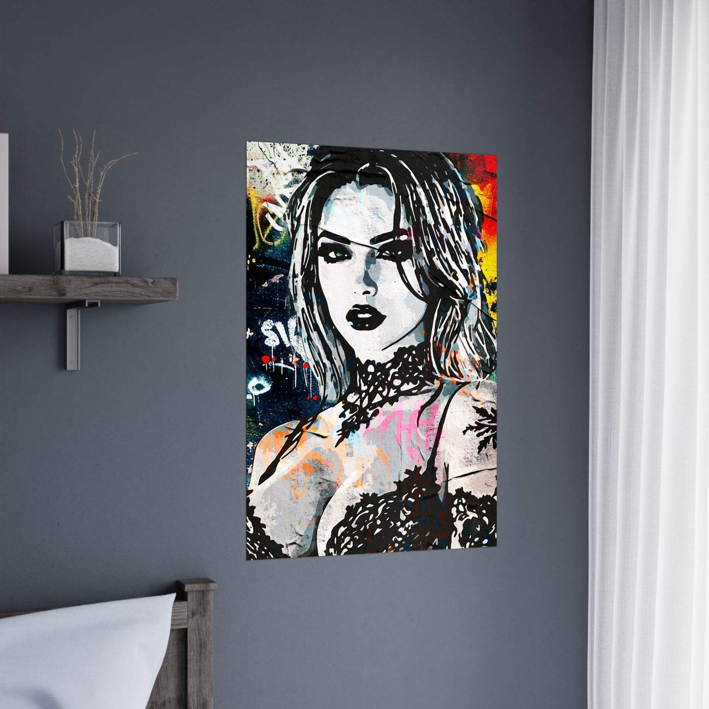 Urban Empress: Ignite Bold Confidence with Vibrant Street Art Elegance - Vibrant Matte Wall Art Posters, Urban Decor, Contemporary Home Design, Unique Gift for Art Lovers, Modern Wall Decor