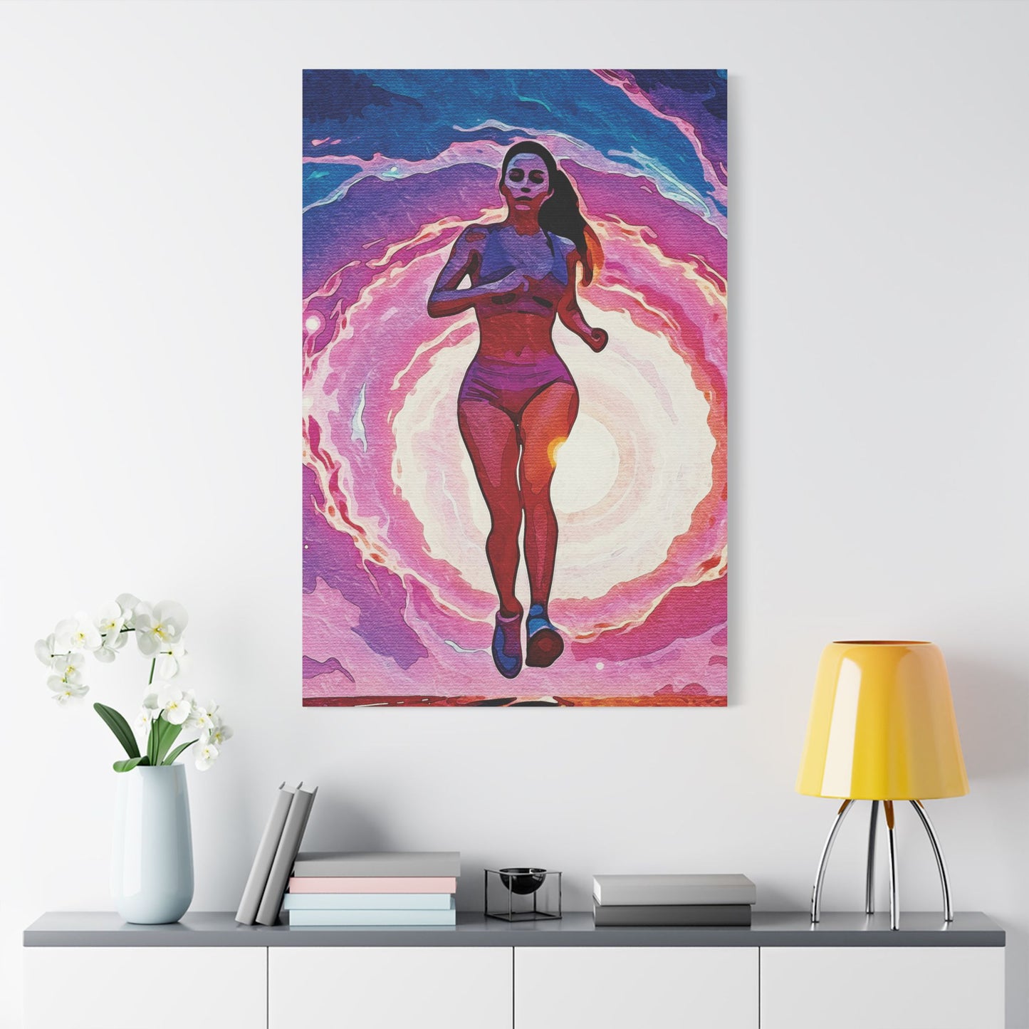 Ignite the Momentum – Empowering Fitness Art for Runners, Dreamers & Everyday Warriors - Vibrant Canvas Wall Art of Athletic Woman, Fitness Decor, Sporty Home Gallery, Motivational Artwork, Gym Wall Piece