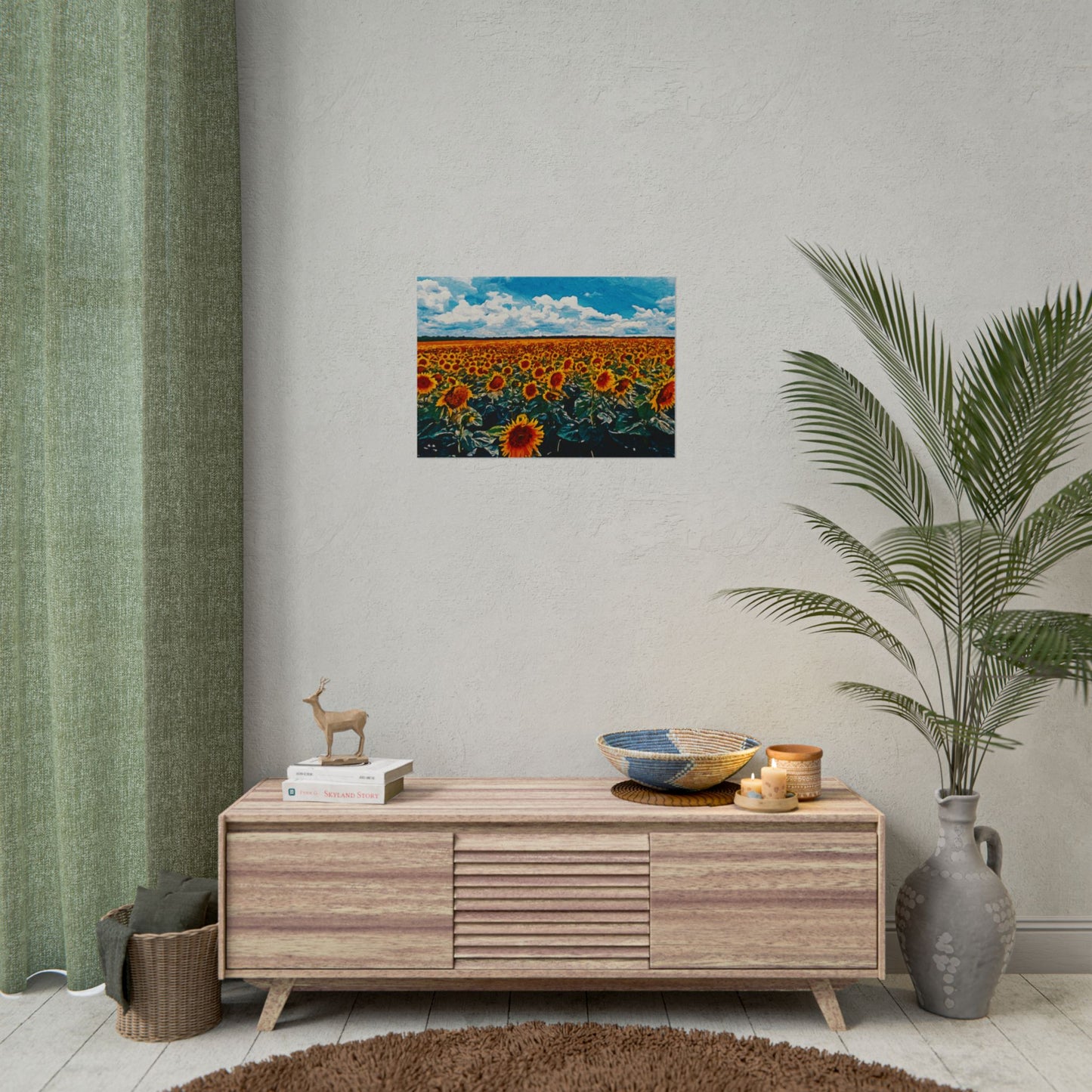 Sunflower Field Rolled Poster - Vibrant Nature Wall Art Decor
