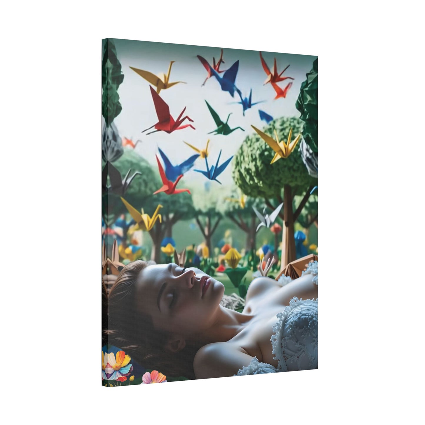 Dreams in Origami Forest – Surreal Canvas & Poster Art Canvas Print