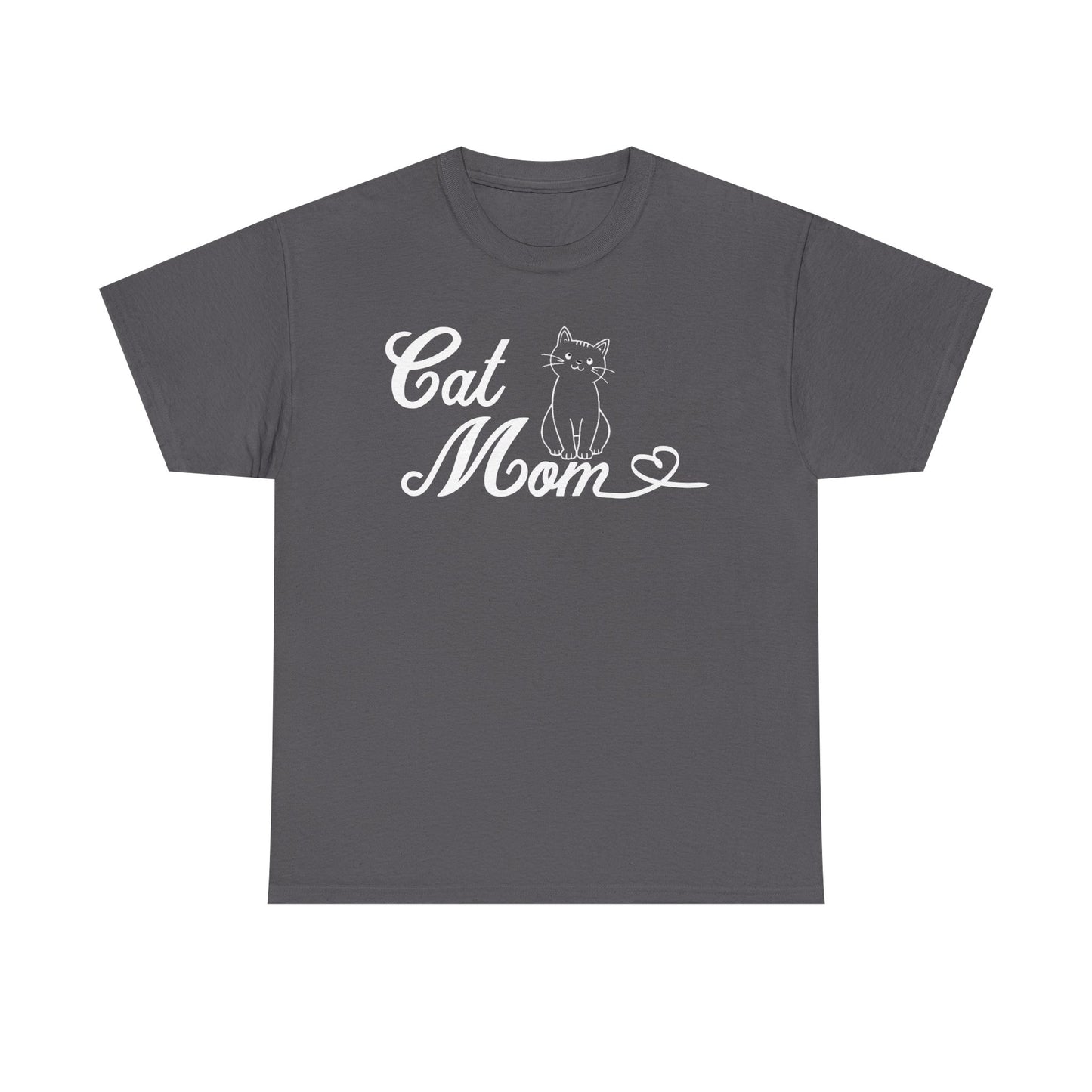 Cat Mom Unisex Heavy Cotton Tee - Perfect Gift for Cat Lovers