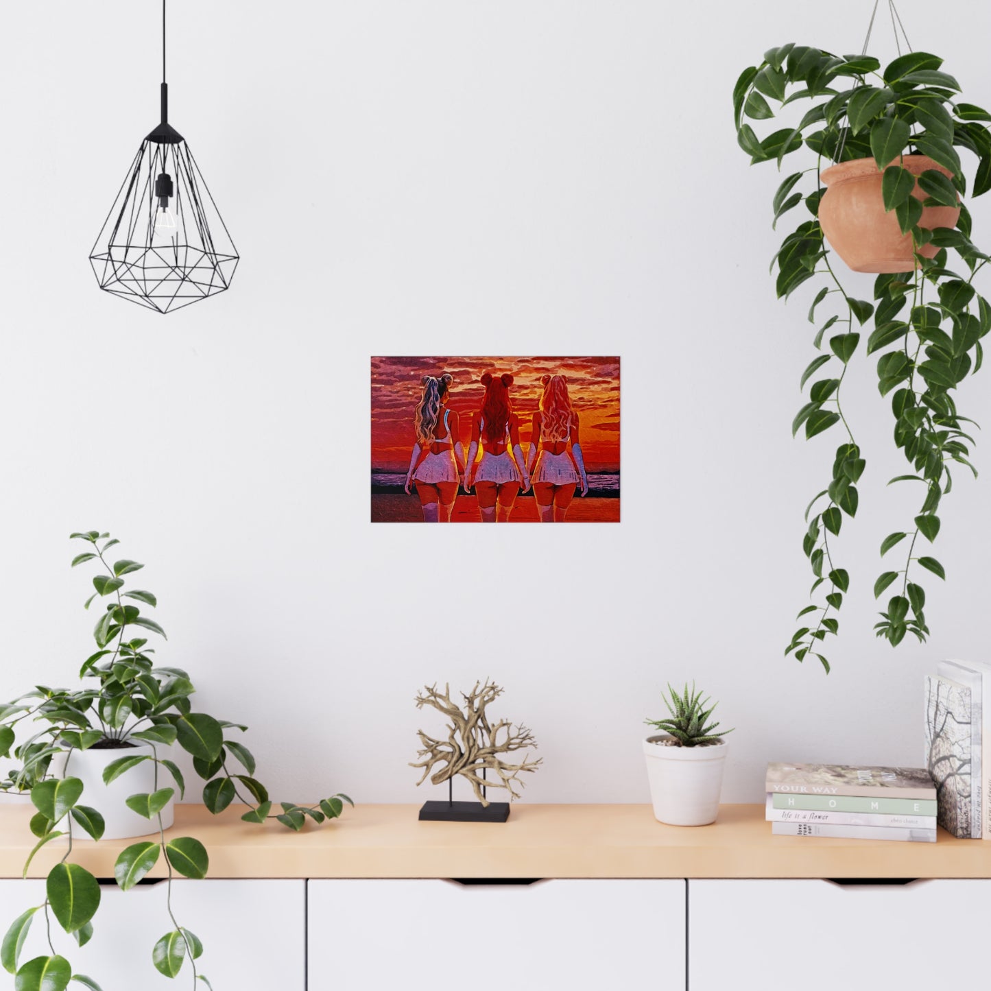 Horizon Sisters β United in Light and Love π
ππ β Unity & Peace in Vibrant Coastal Light Poster, Red Aesthetic Art Print, Wall Decor for Anime Lovers, Home Decor, Gift for Fans