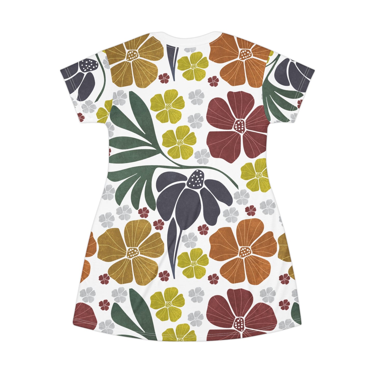 Boho Floral Design T-Shirt Dress