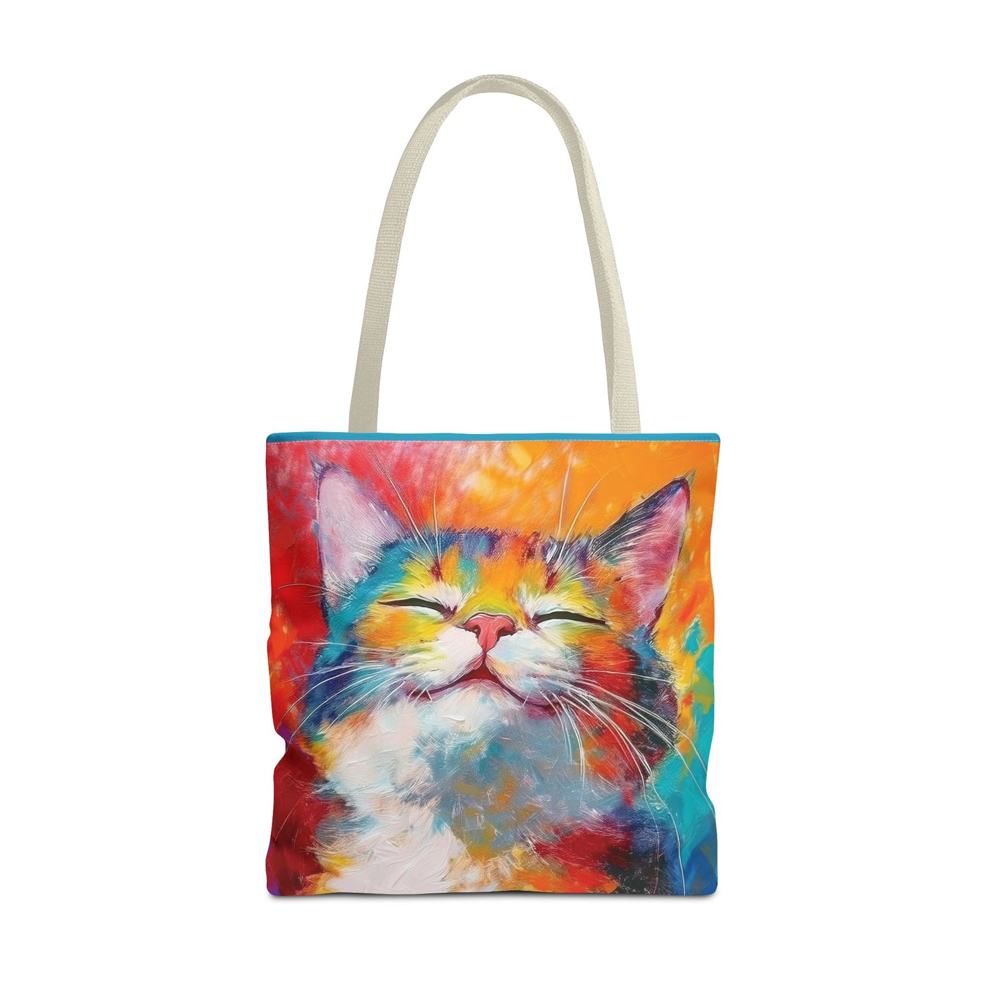 Colorful Cat Tote Bag: Pawsitive Vibes